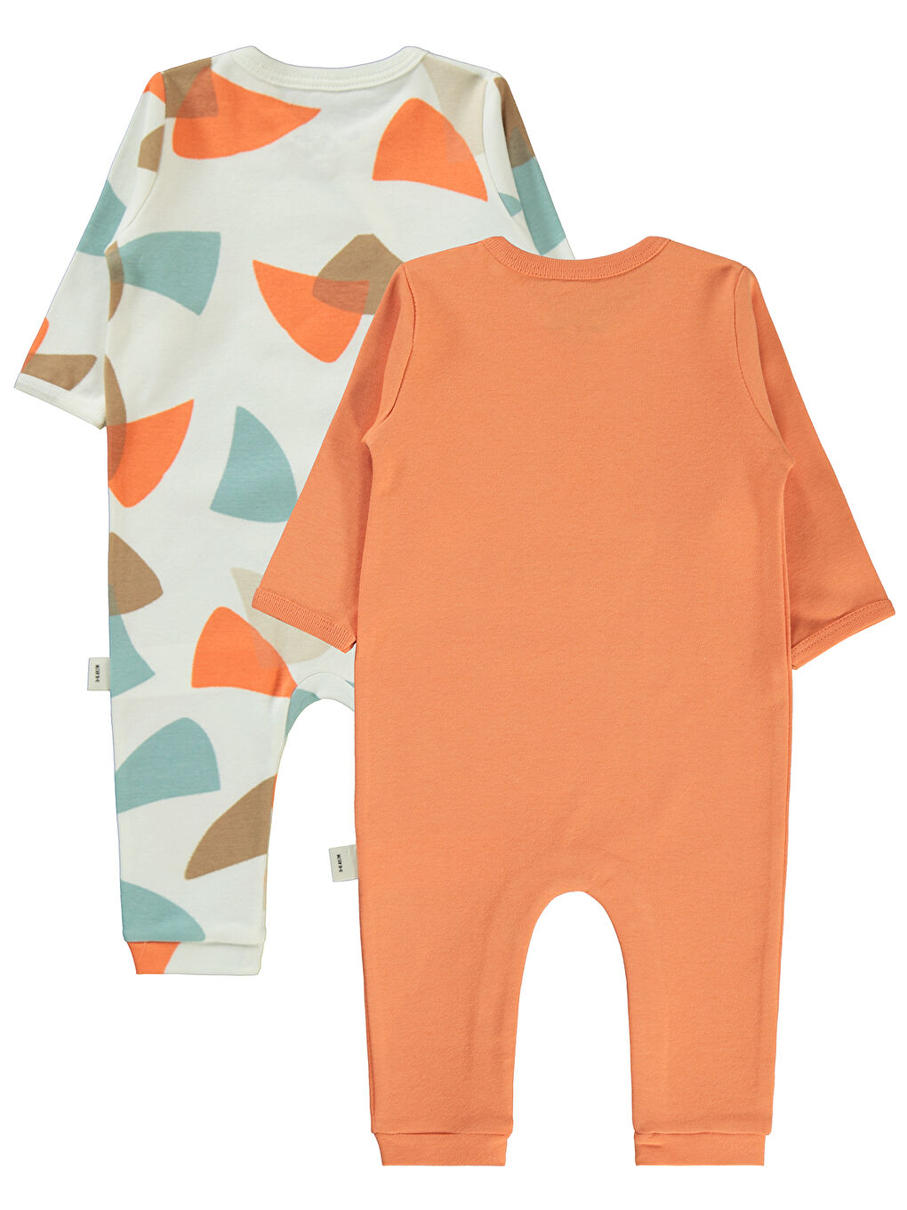 Turuncu Baby Erkek Bebek 2'li Patiksiz Tulum 3-9 Ay Oranj-1