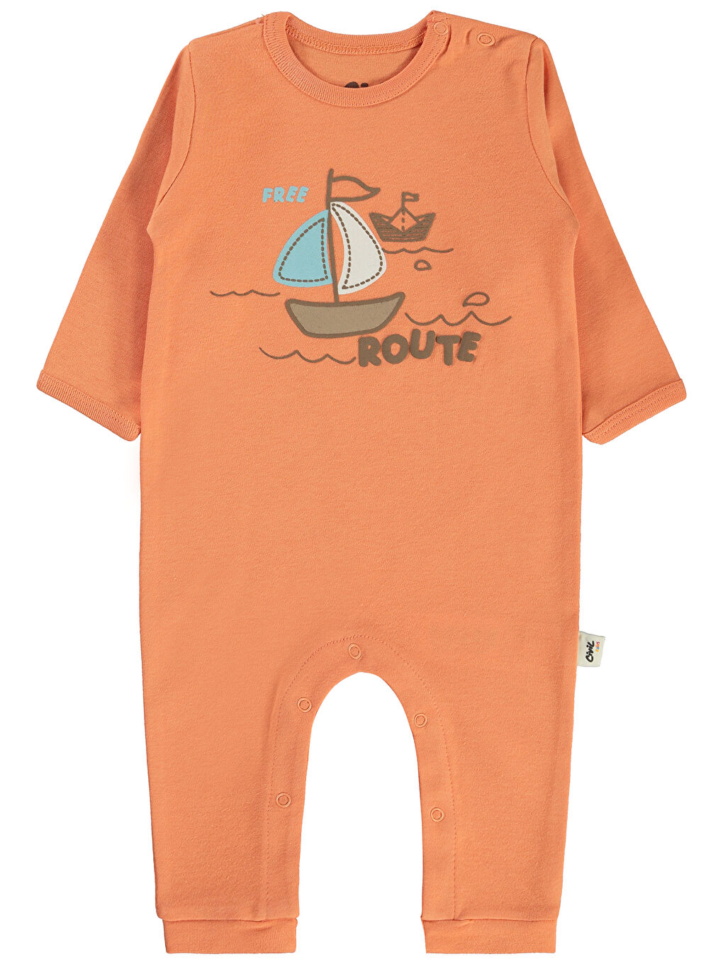 Turuncu Baby Erkek Bebek 2'li Patiksiz Tulum 3-9 Ay Oranj-2