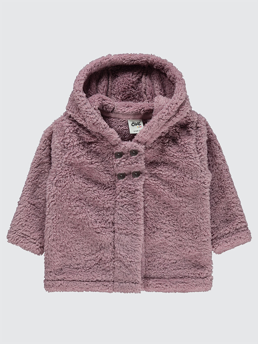 Pembe Bebek Kapüşonlu Hırka 6 18 Ay Gül Kurusu