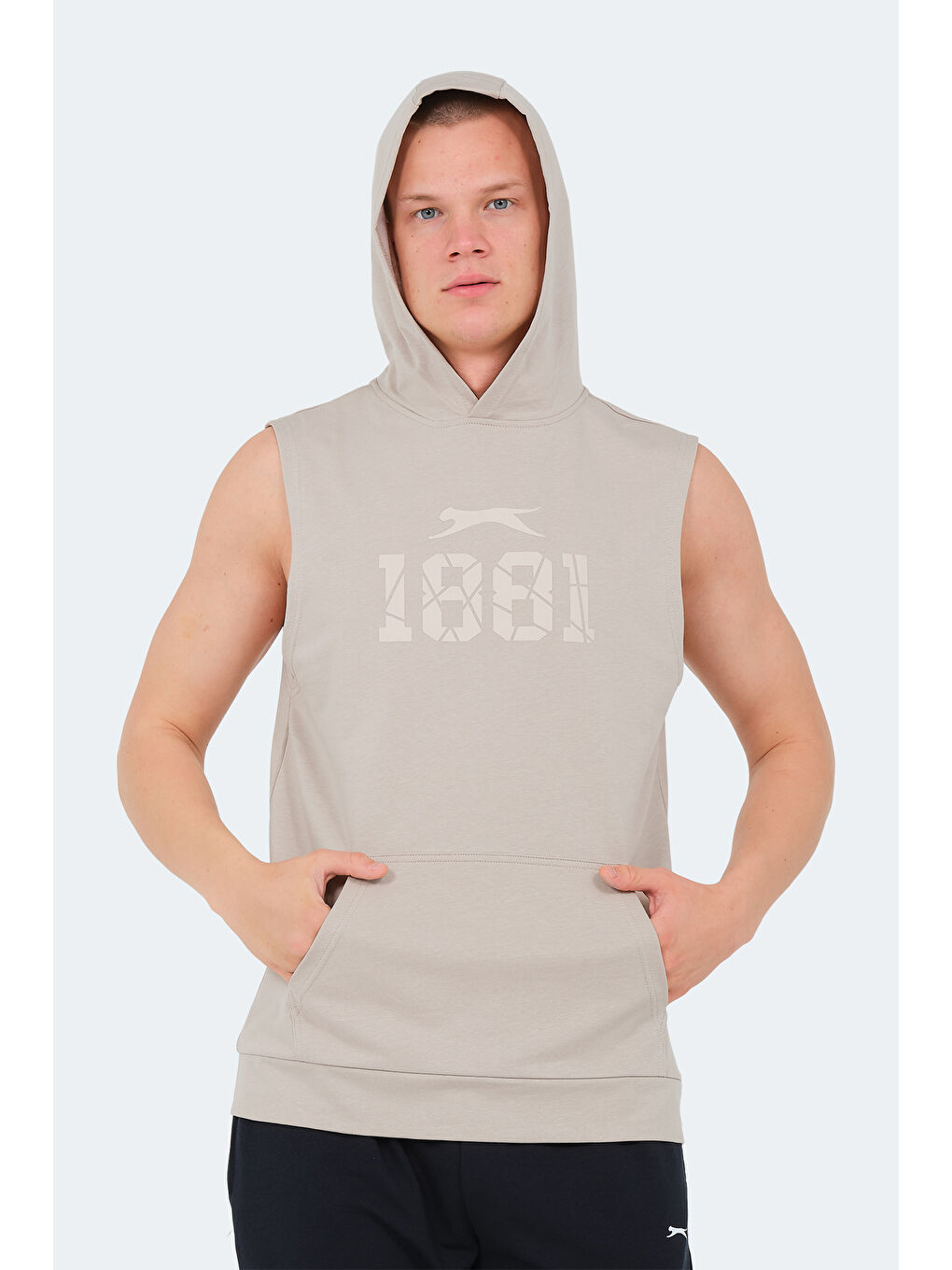 Bej VASILISA Erkek Kolsuz Tişört Taş Gri-4