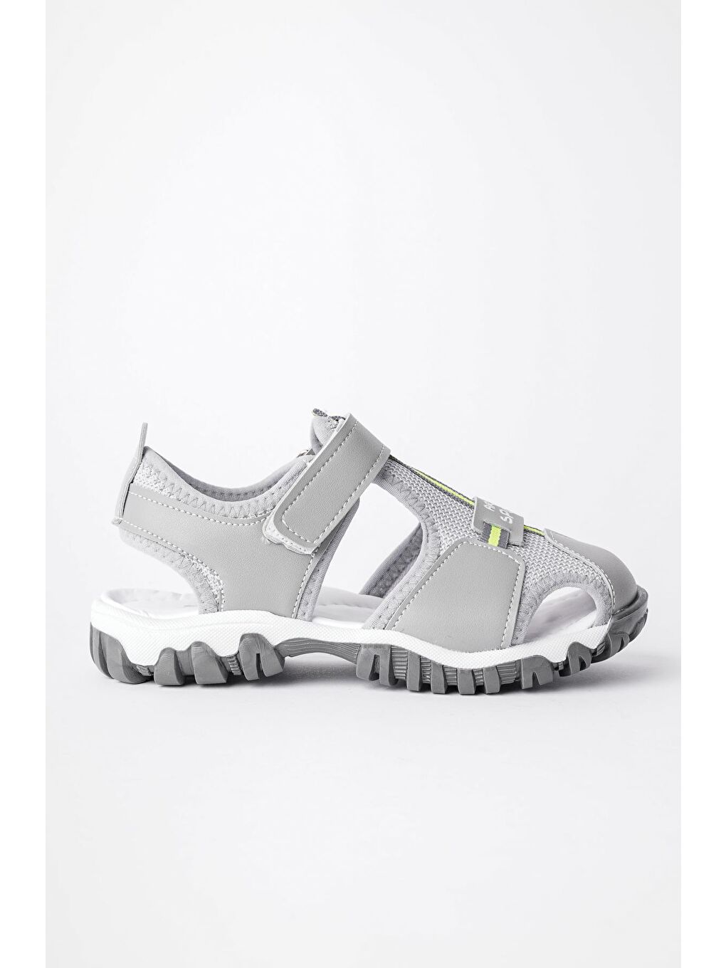Gri TWEETY Günlük Ortopedik Hafif Taban Önü Kapalı Cırtlı Unisex Çocuk Sandalet-1