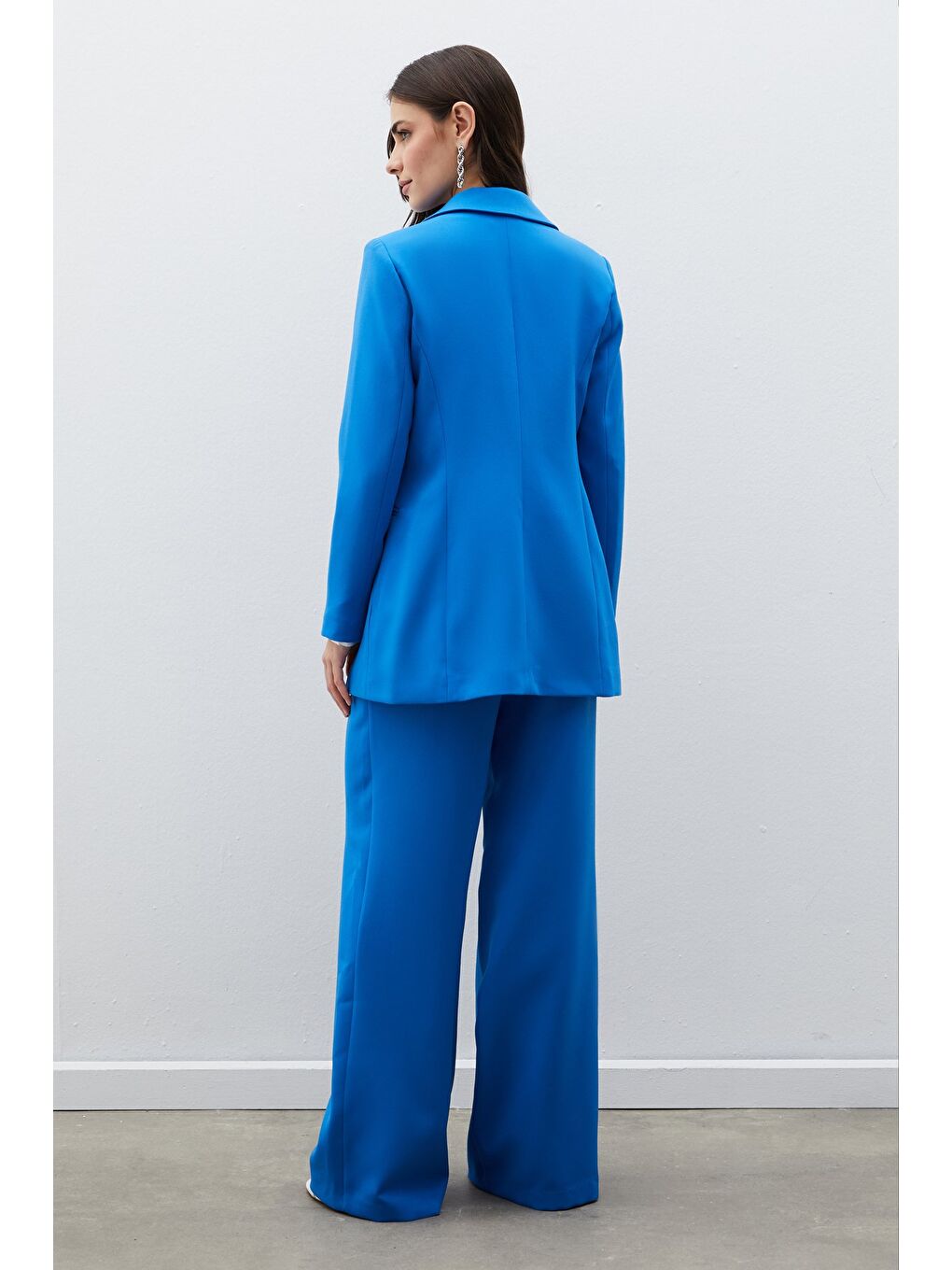 Mono Yaka Klasik Ceket - İndigo-3