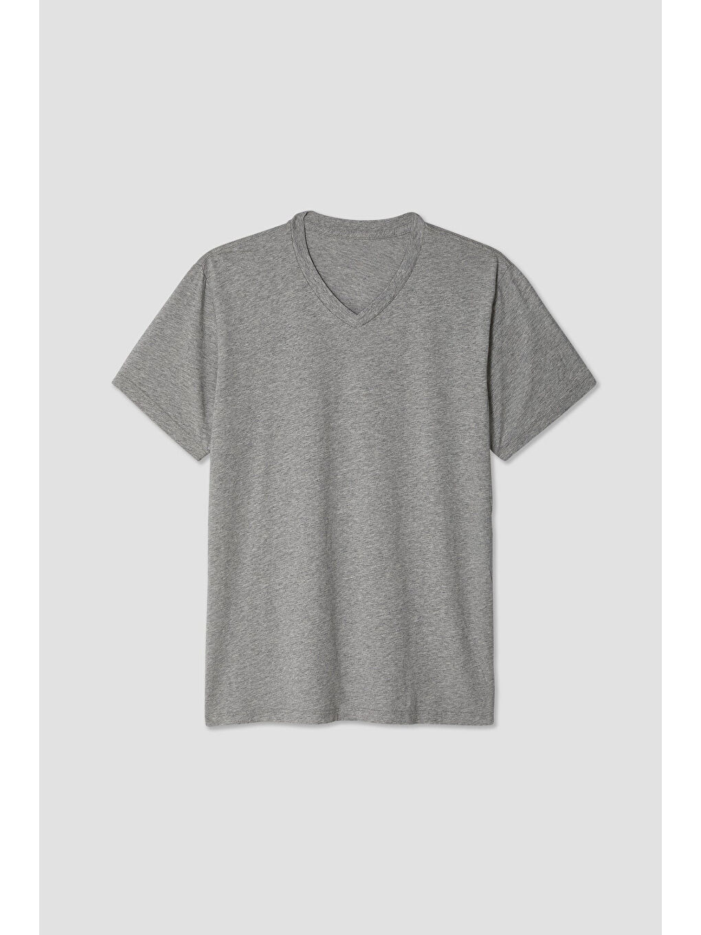 Gri Kadın V Yaka Tshirt SPR24TSK40