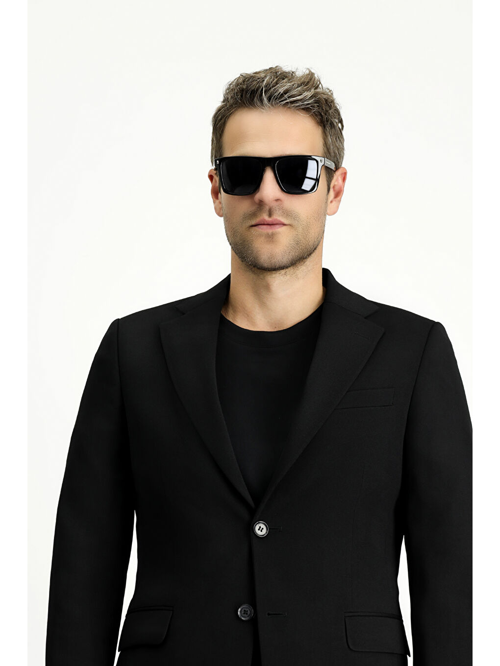 Siyah Slim Fit Dar Kesim Klasik Takım Elbise-3