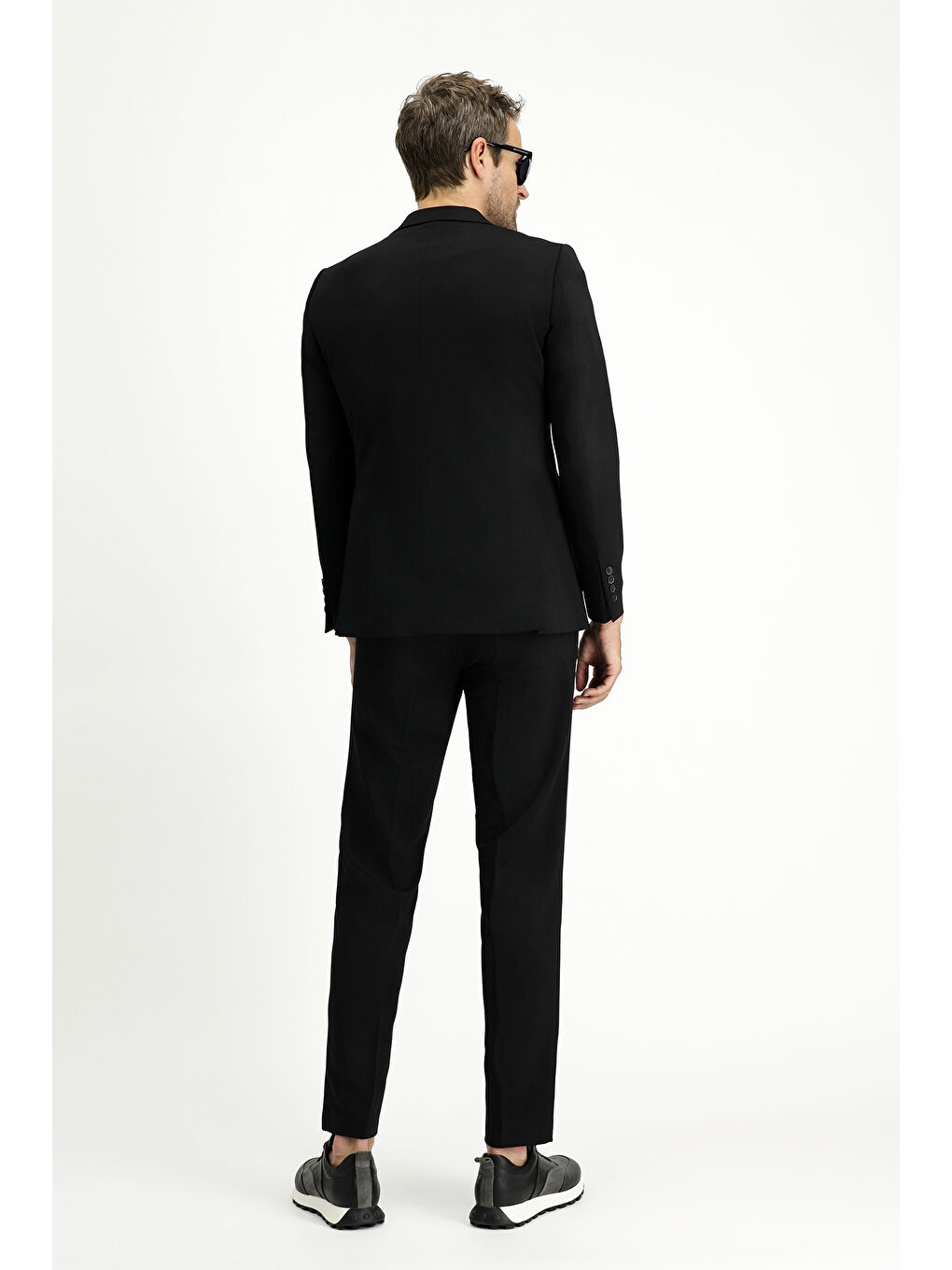 Siyah Slim Fit Dar Kesim Klasik Takım Elbise-5