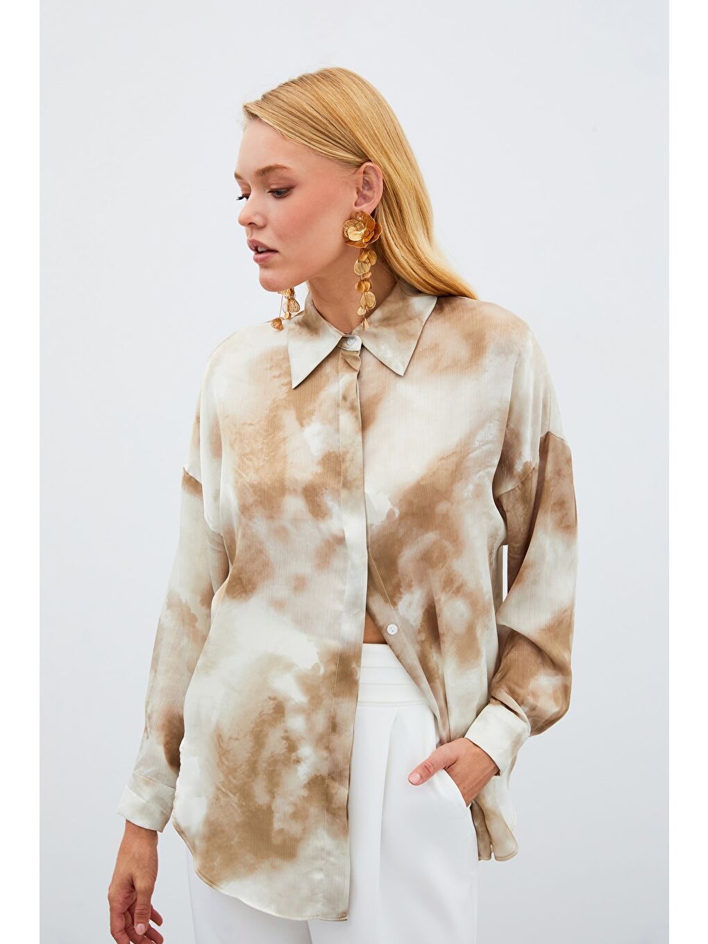 Salaş Uzun Gömlek - Haki-3