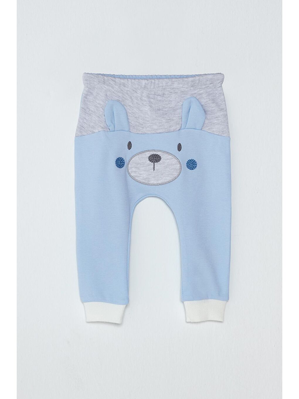 Mavi Ayı Baskılı Lastikli Erkek Bebek Eşofman Altı