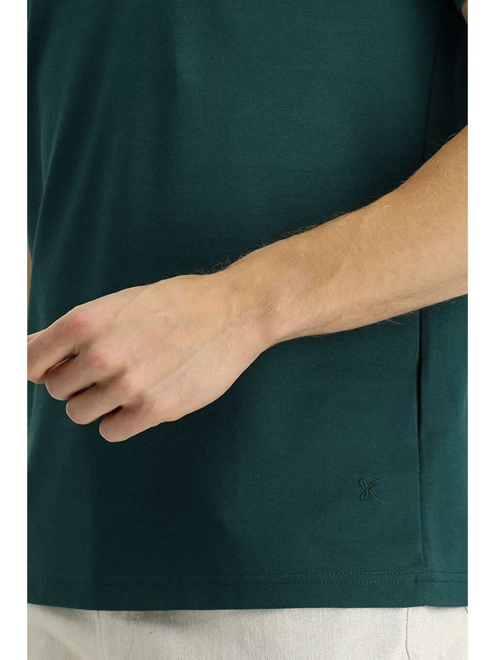 Yeşil Slim Fit Dar Kesim Pamuklu Polo Yaka Tişört-4