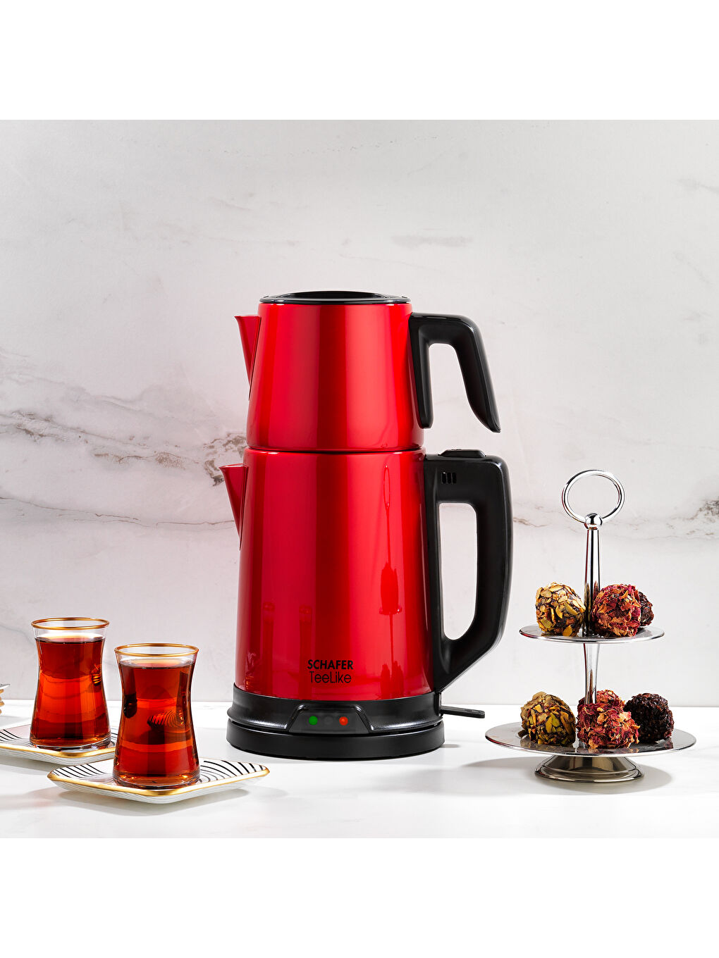 TeeLike Elektrikli Çay Makinesi-Kırmızı-4