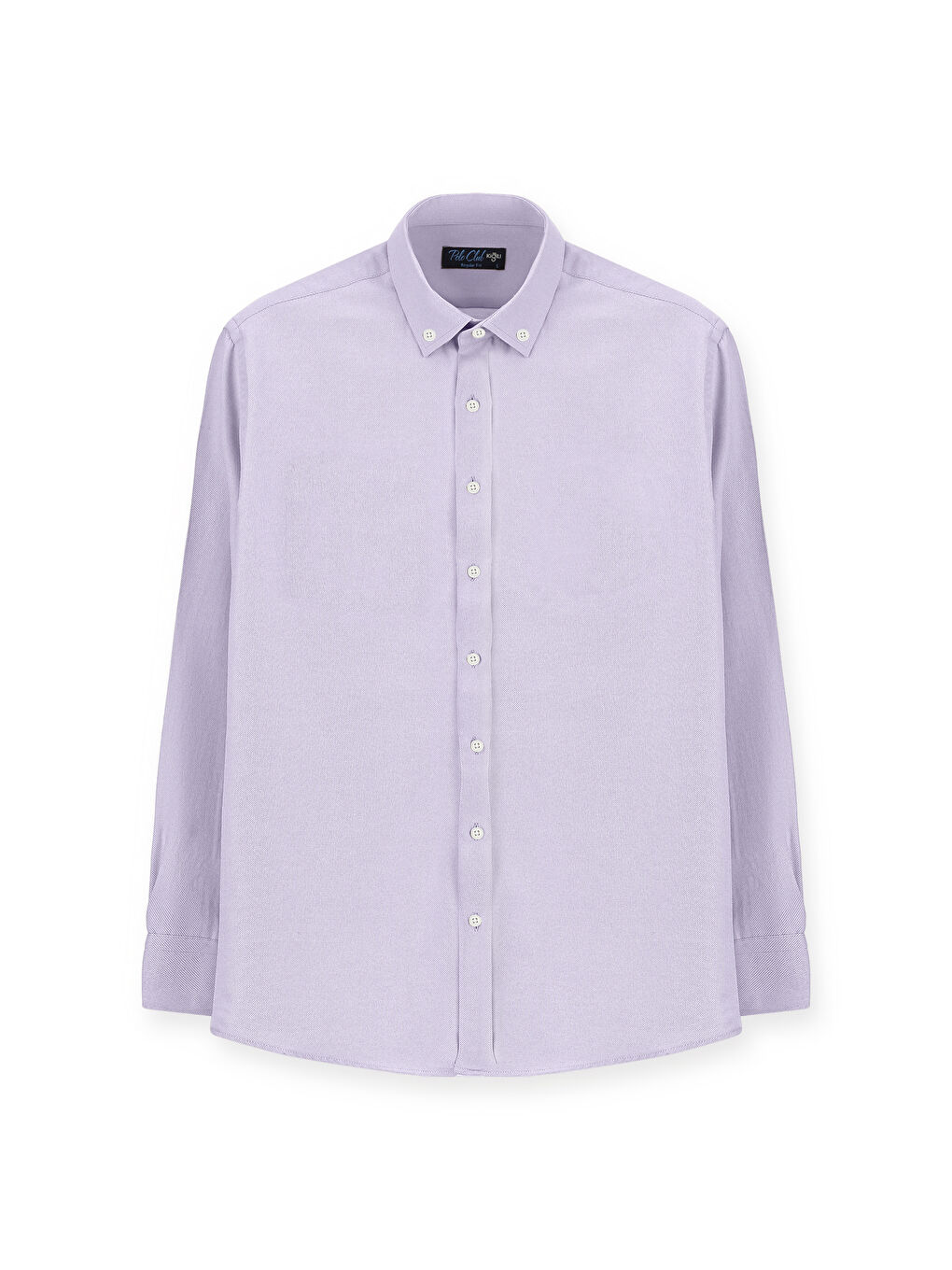 Lila Uzun Kol Slim Fit Düğmeli Yaka Oxford Pamuklu Kolay Ütülenebilir Büyük Beden Gömlek-5