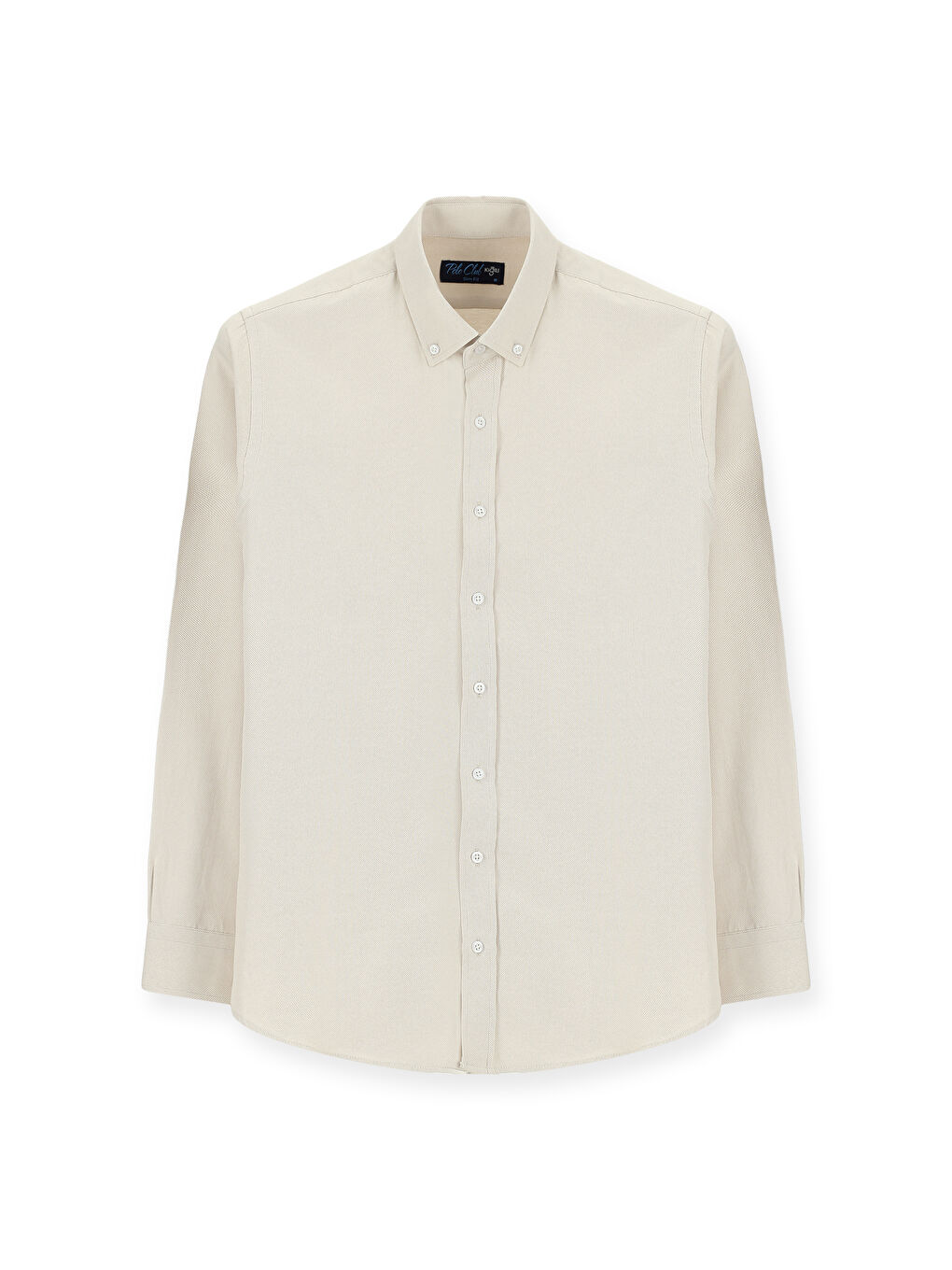 Bej Uzun Kol Slim Fit Düğmeli Yaka Oxford Pamuklu Kolay Ütülenebilir Büyük Beden Gömlek-6