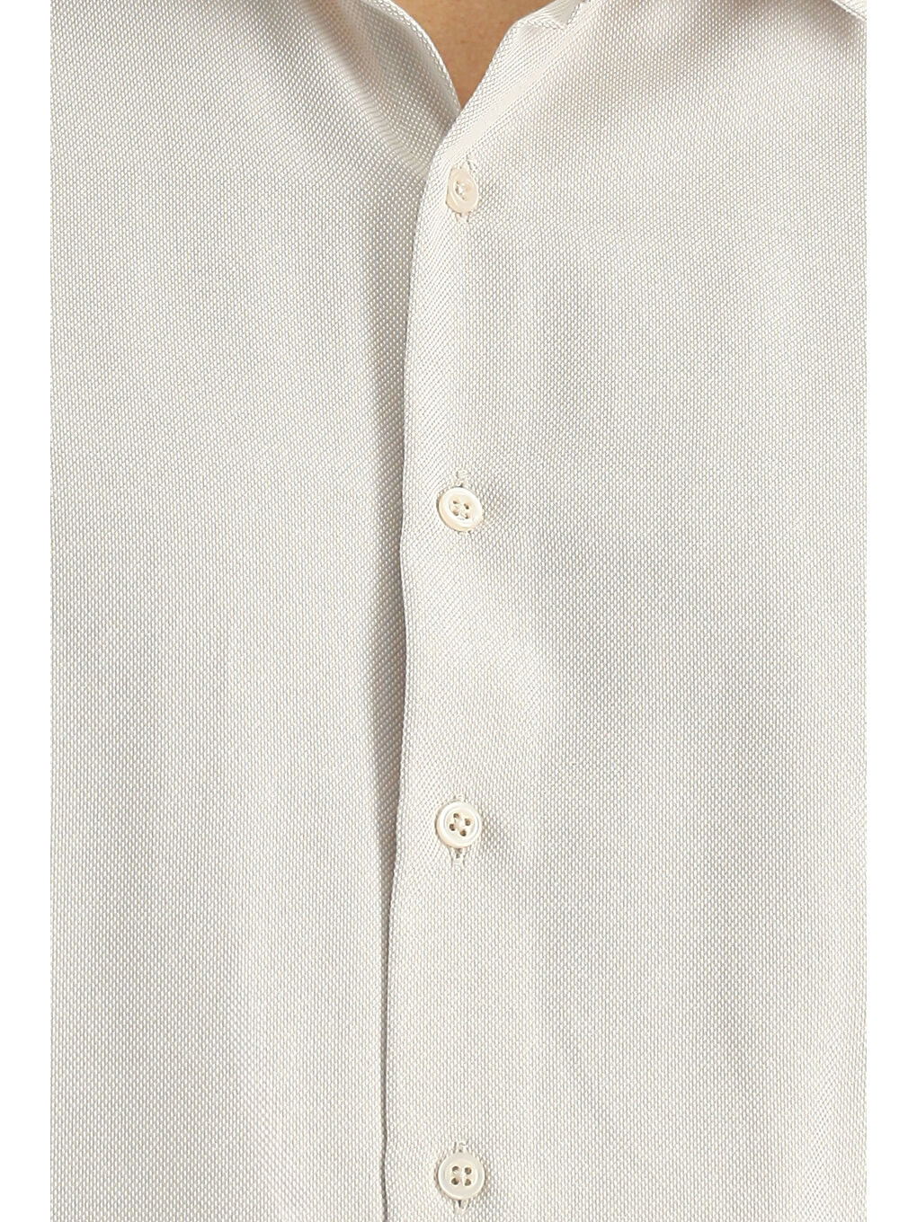 Bej Uzun Kol Slim Fit Klasik Yaka Oxford Pamuklu Kolay Ütülenebilir Büyük Beden Gömlek-4