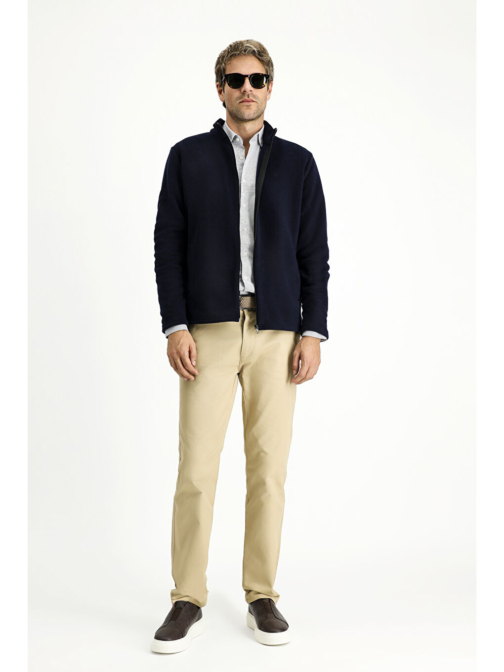 Lacivert Fermuarlı Polar Sweatshirt-2