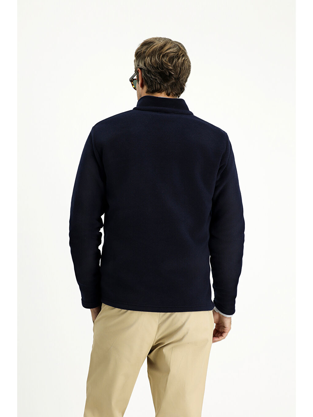 Lacivert Fermuarlı Polar Sweatshirt-3