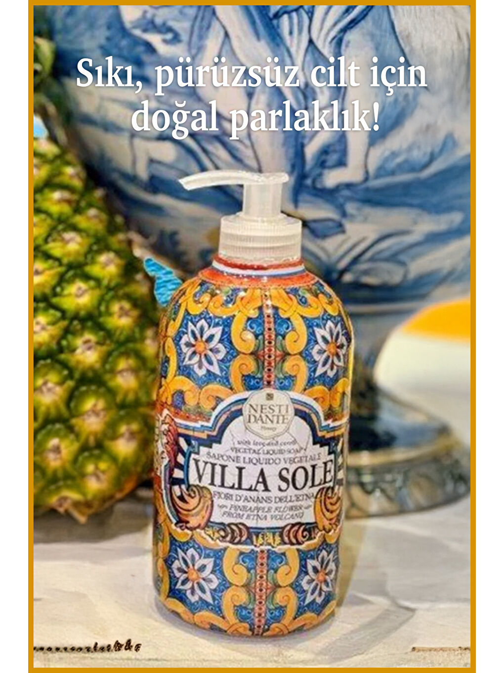Villa Sole Fiori D'Ananas Dell'Etna Sıvı Sabun 500ml l Yaşlanma Karşıtı l Ananas-4
