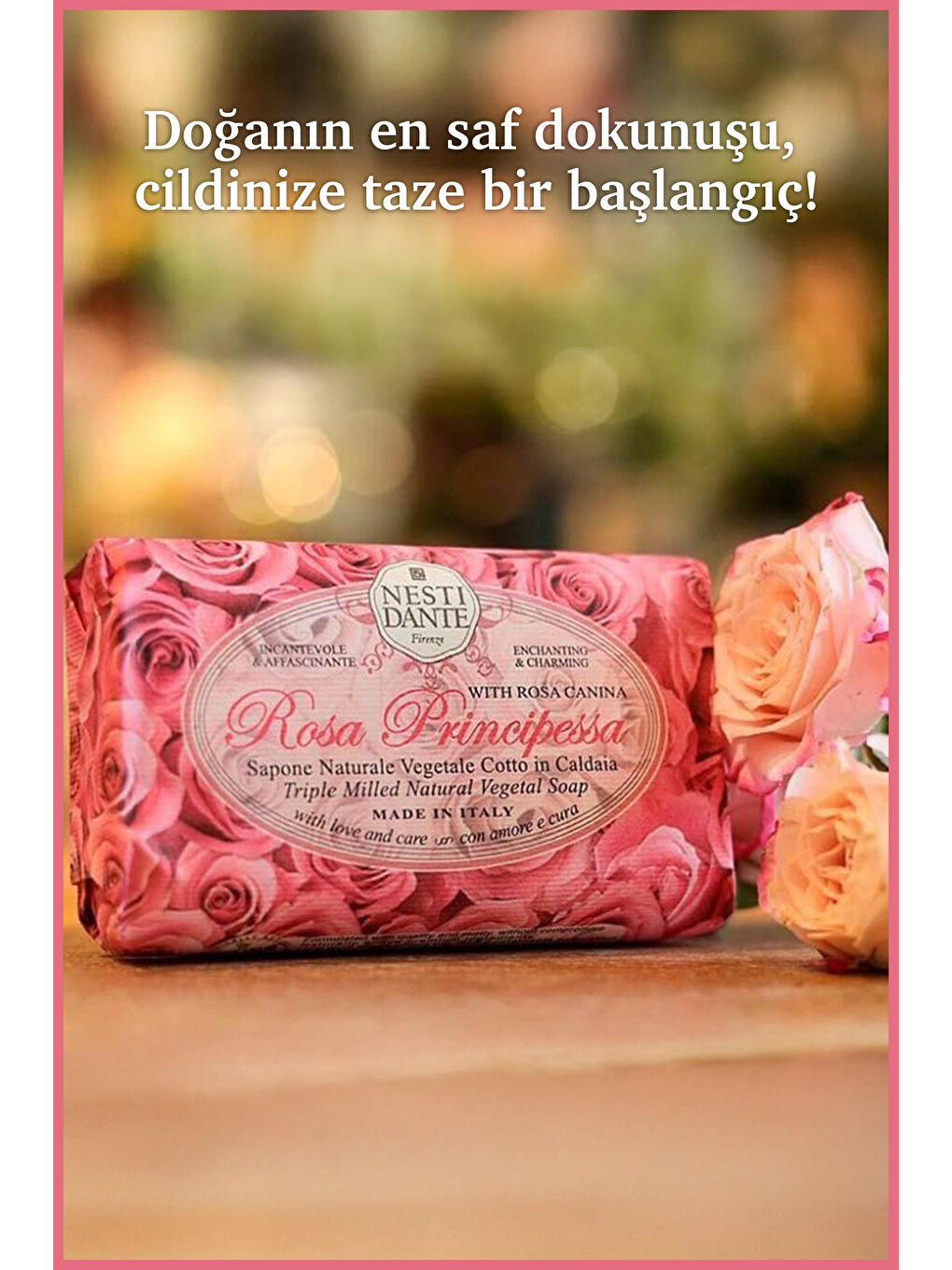 Sabun Le Rose Principessa Pembe Gül Suyu ve Kokulu Nemlendirici Vegan Bakım 150 g-4
