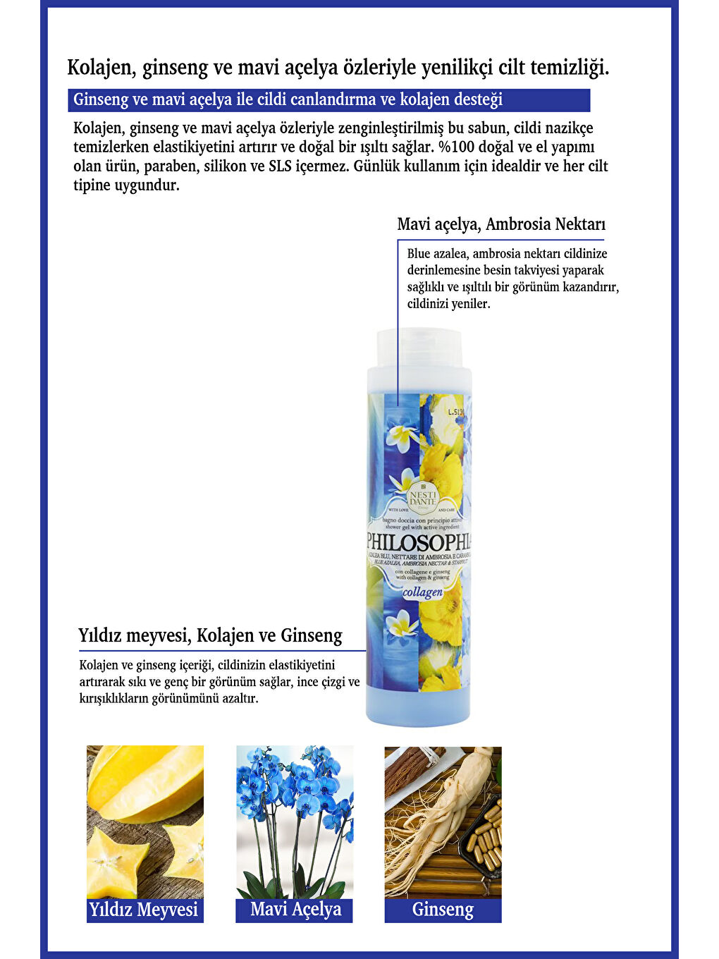 Philosophia Collagen Duş Jeli 300ml |Gençleştirici |Kolejen ve Ginseng-2