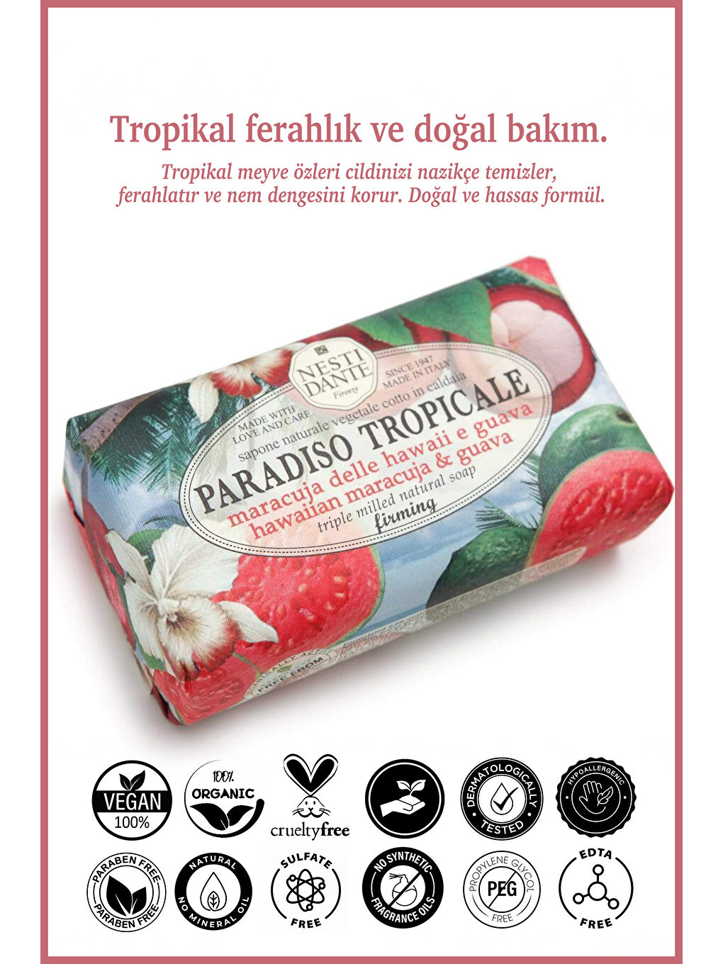 Paradiso Tropicale Hawaiian Maracuja&Guava Katı Sabun 250 gr | Nemlendirici | Guava Meyv-1