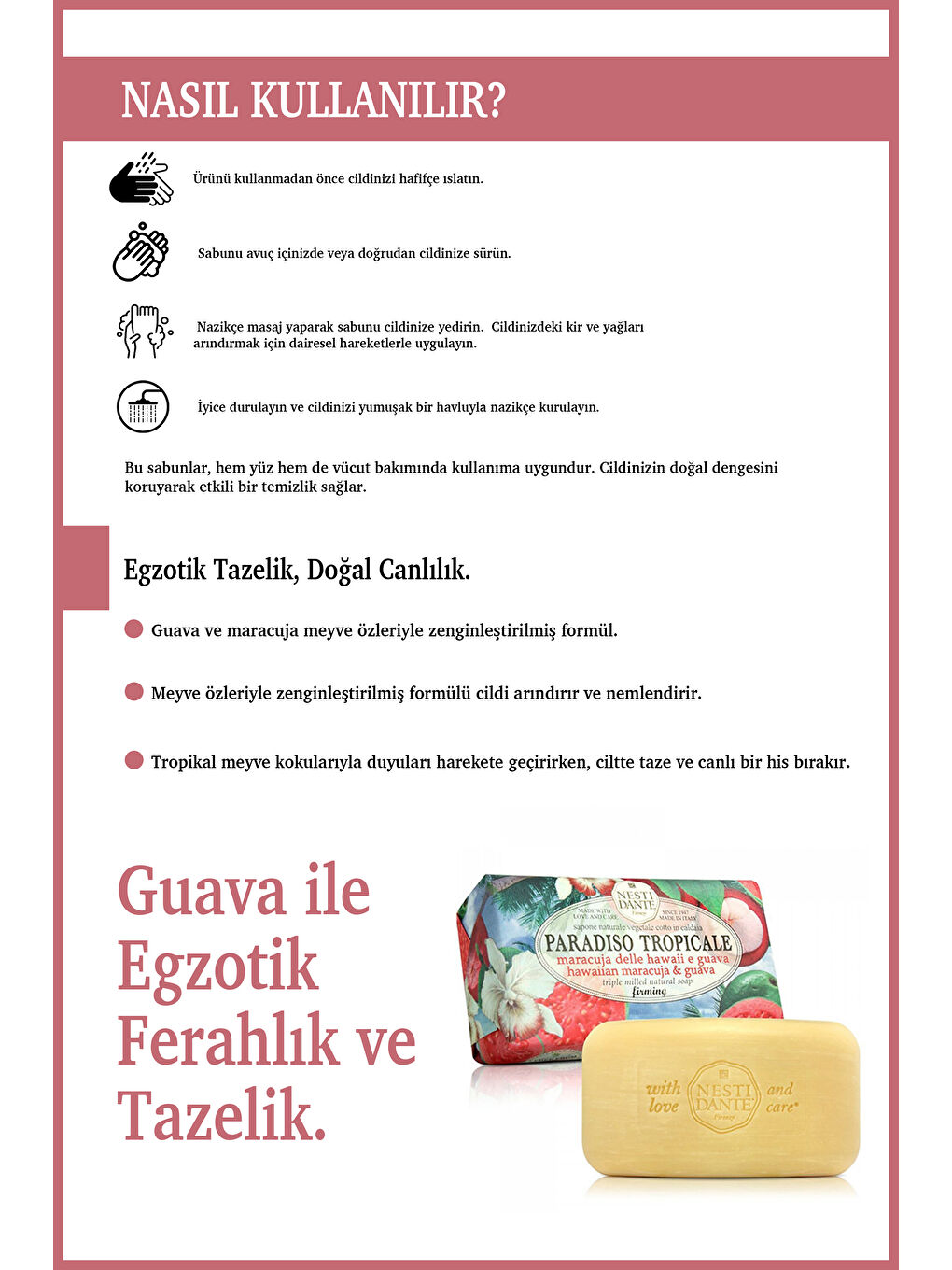 Paradiso Tropicale Hawaiian Maracuja&Guava Katı Sabun 250 gr | Nemlendirici | Guava Meyv-3