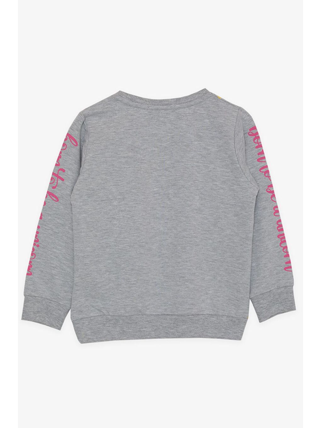 Kız Çocuk Sweatshirt  Baskılı Gri Melanj (2-5 Yaş)-1