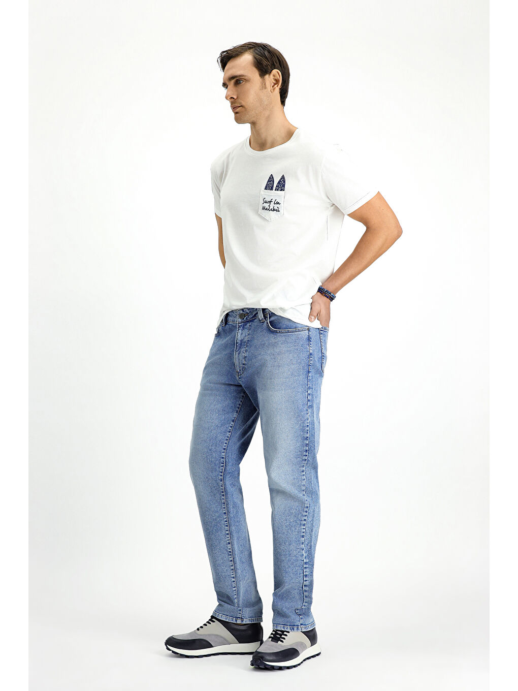 İndigo Regular Fit Elastanlı Denim Pantolon-2