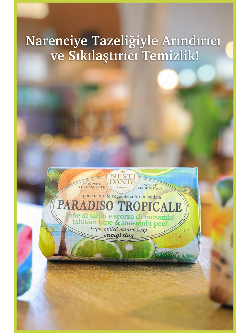 Sabun Paradiso Tropicale Tahitian Lime ve Mosambi Peel Katı Sabun 250gr|Sıkılaştırıcı |L-4