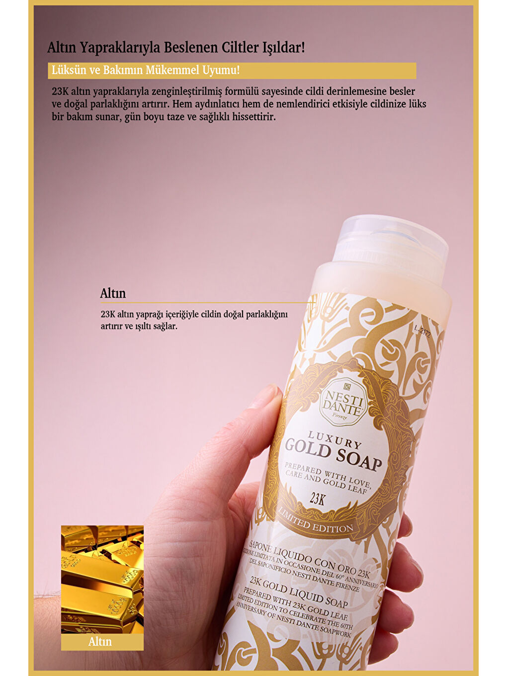 Luxury Gold Duş Jeli 300ml | Nemlendirici ve Parlatıcı |Altın Özü-2