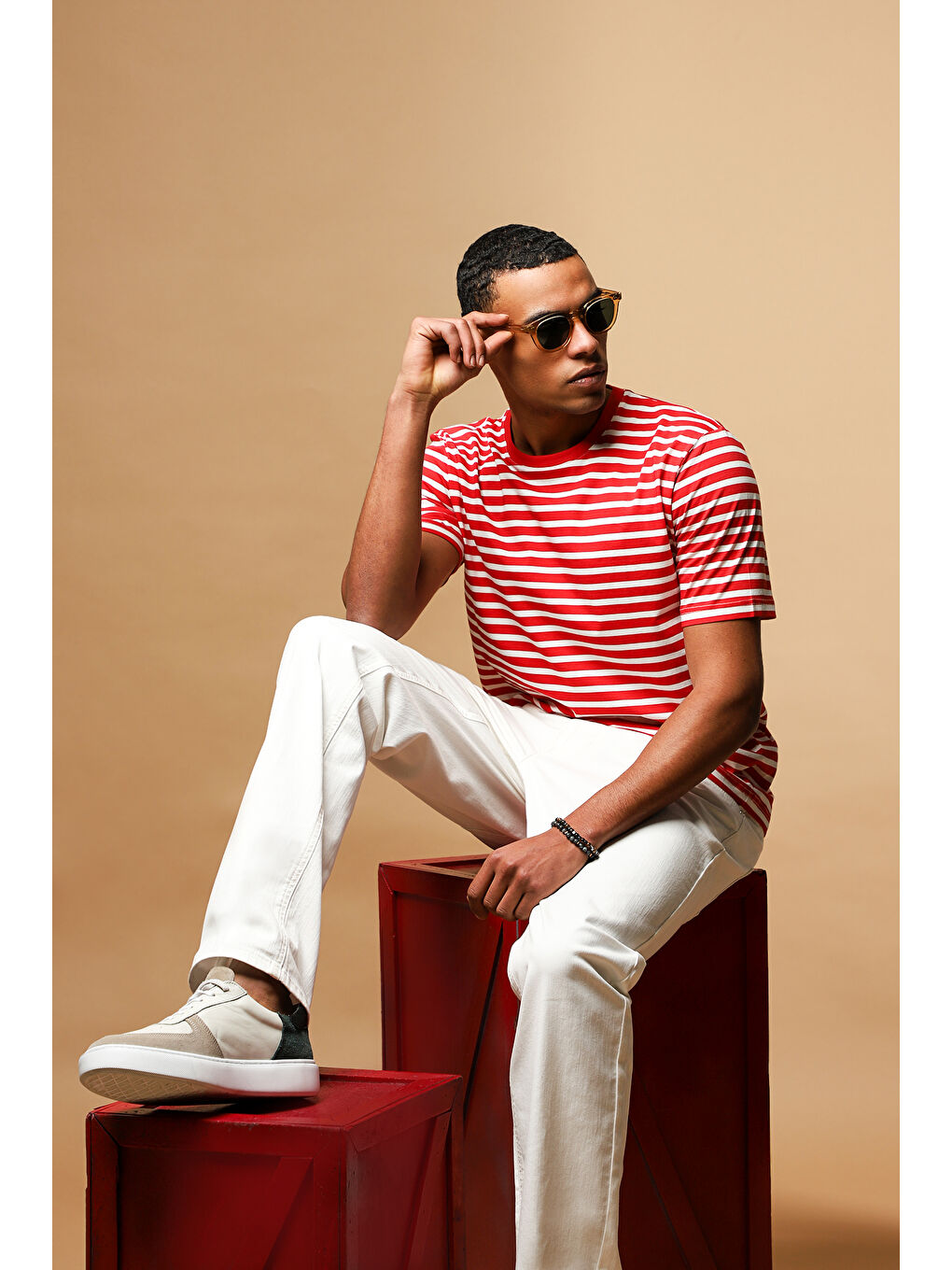 Beyaz Regular Fit Elastanlı Denim Pantolon-2