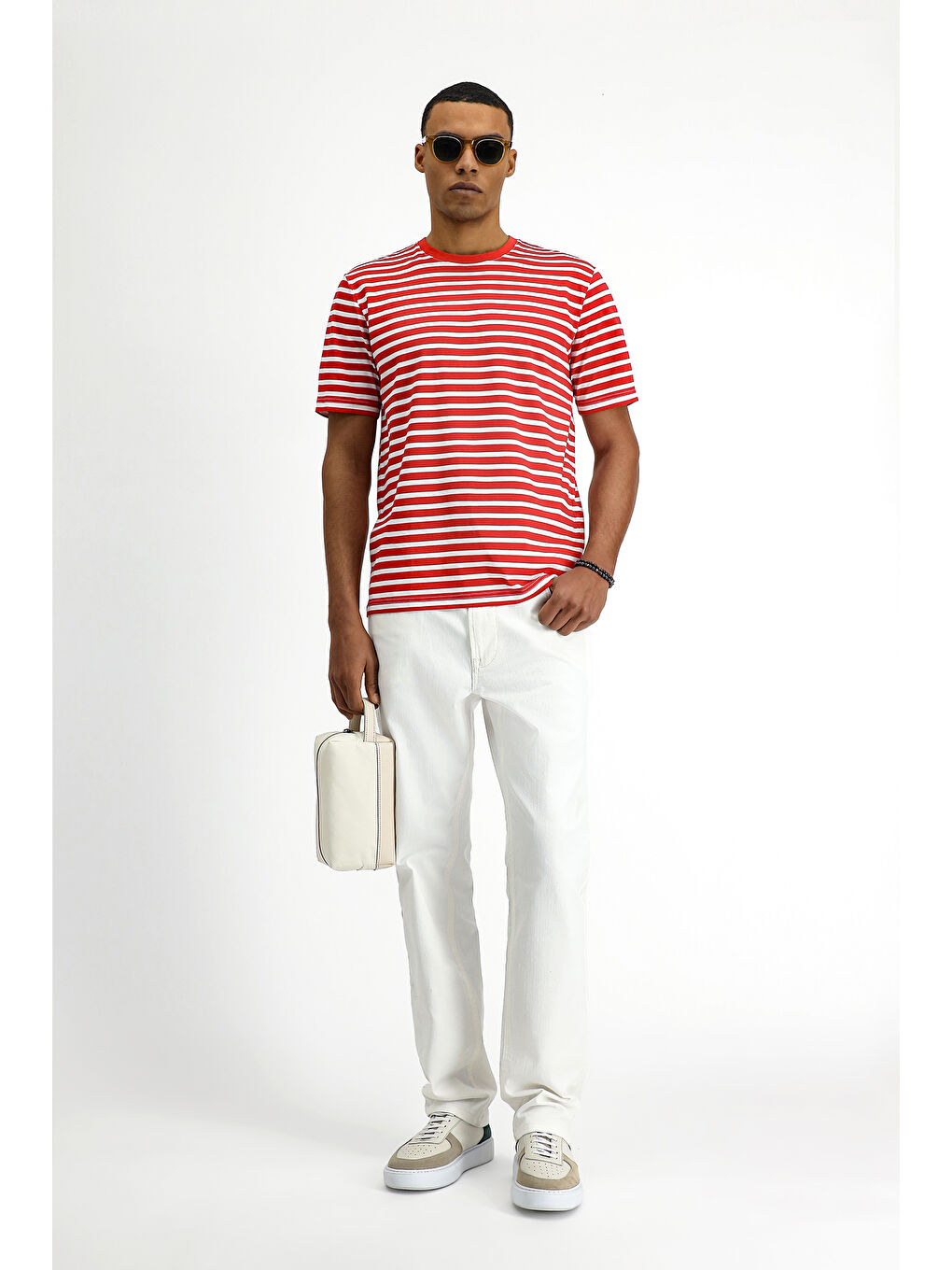 Beyaz Regular Fit Elastanlı Denim Pantolon-4