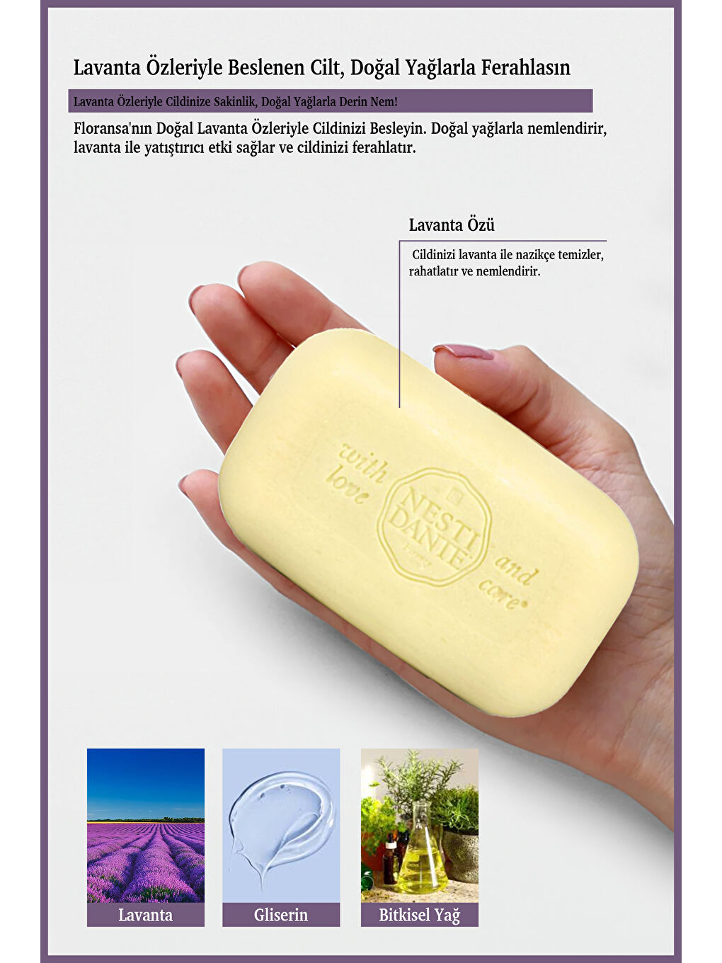 Lavanda Officinale Katı Sabun 150g |Nemlendirici Ve Sakinleştirici| Lavanta-2