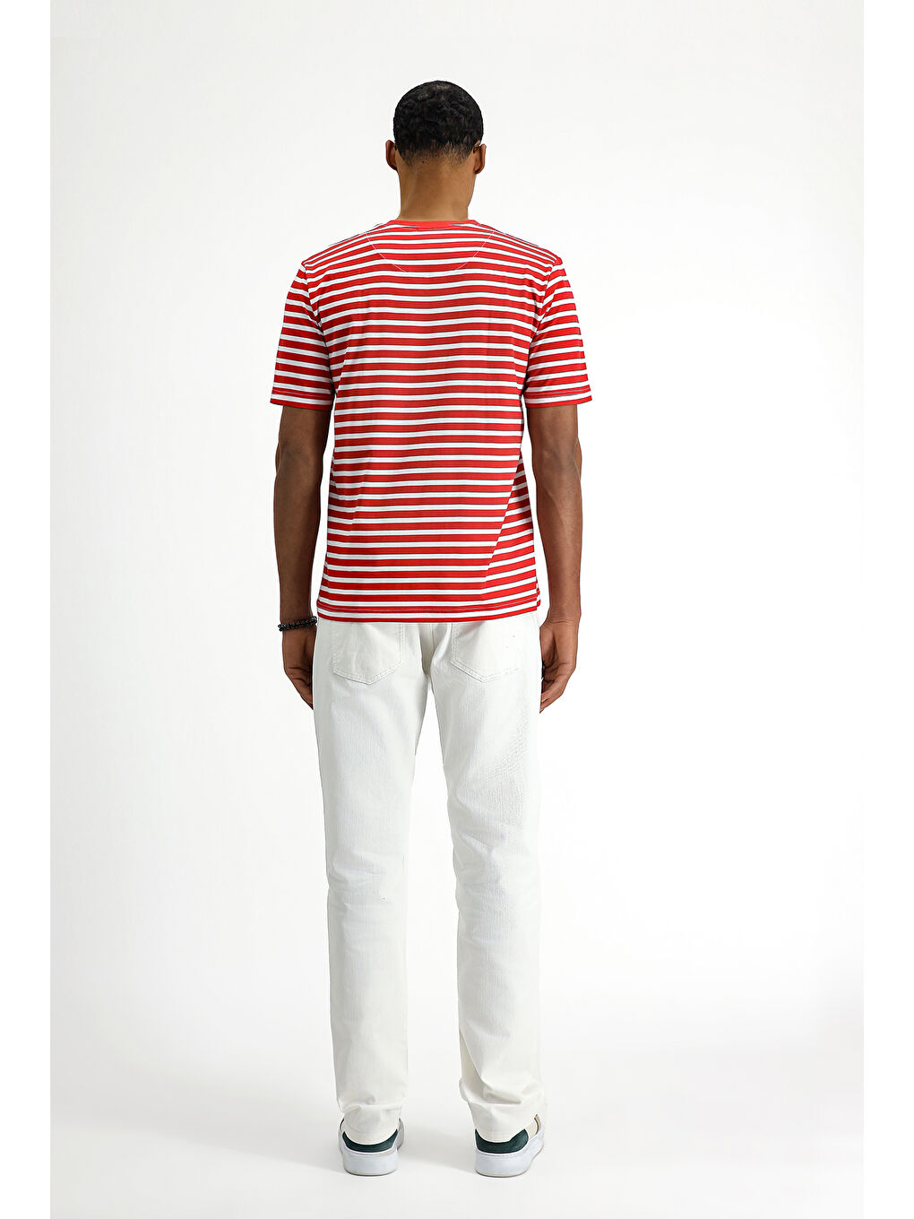 Beyaz Regular Fit Elastanlı Denim Pantolon-5