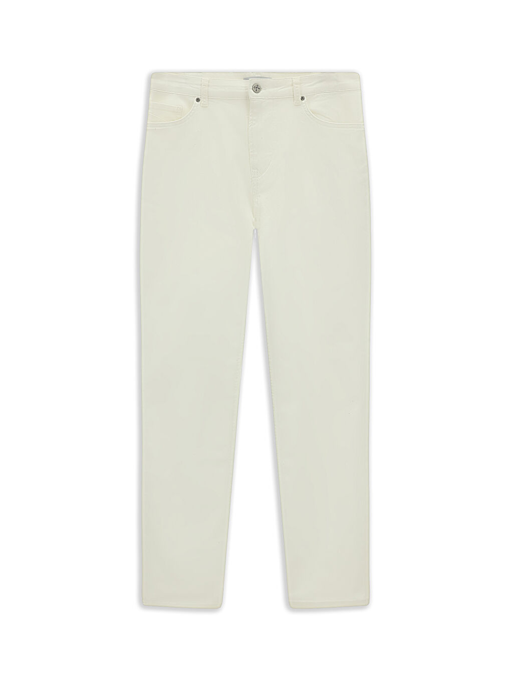 Beyaz Regular Fit Elastanlı Denim Pantolon-8