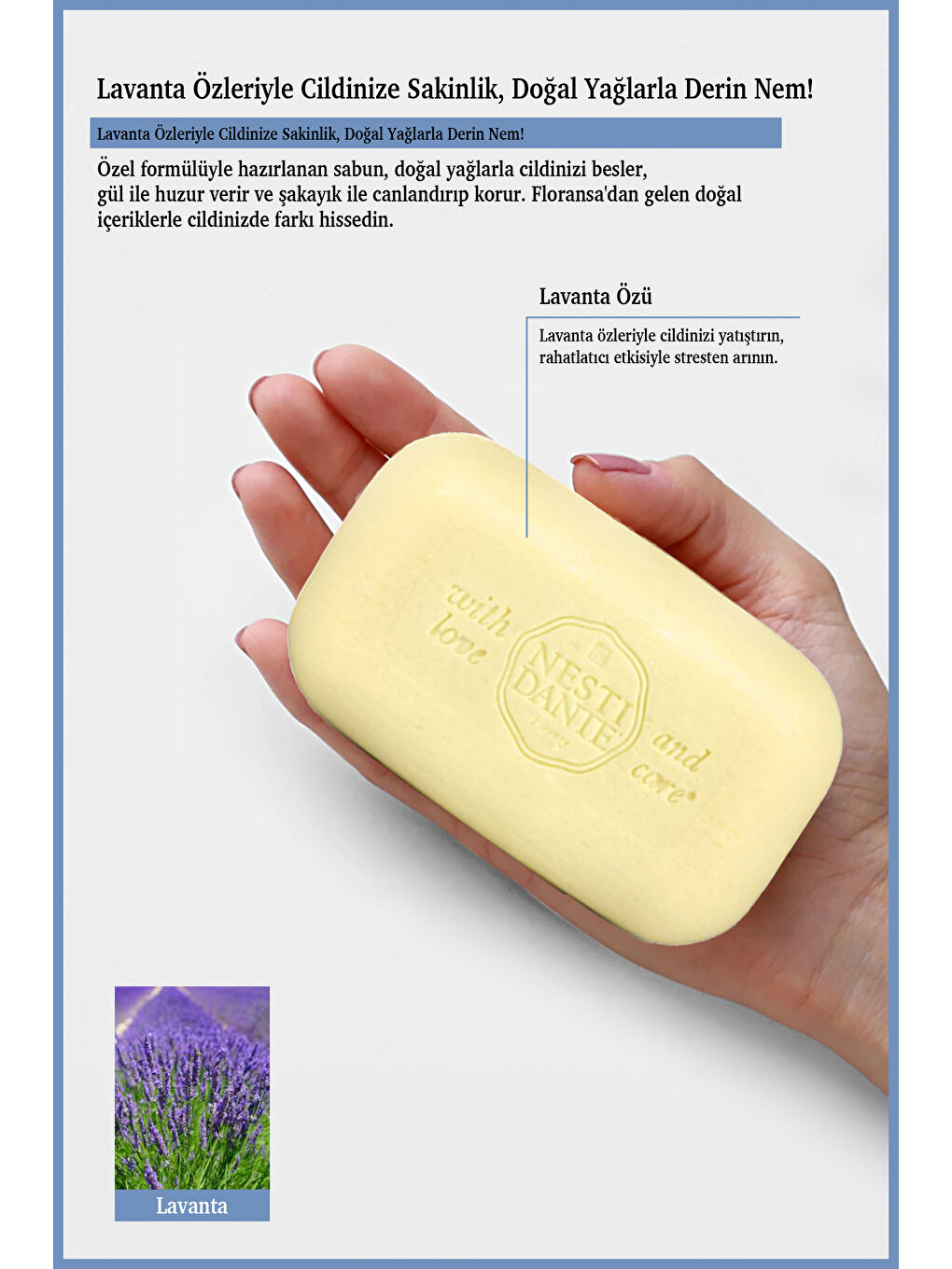 Lavanda Blu Del Mediterraneo Katı Sabun 150 gr | Cilt Tonu Eşitleyici | Lavanta-2
