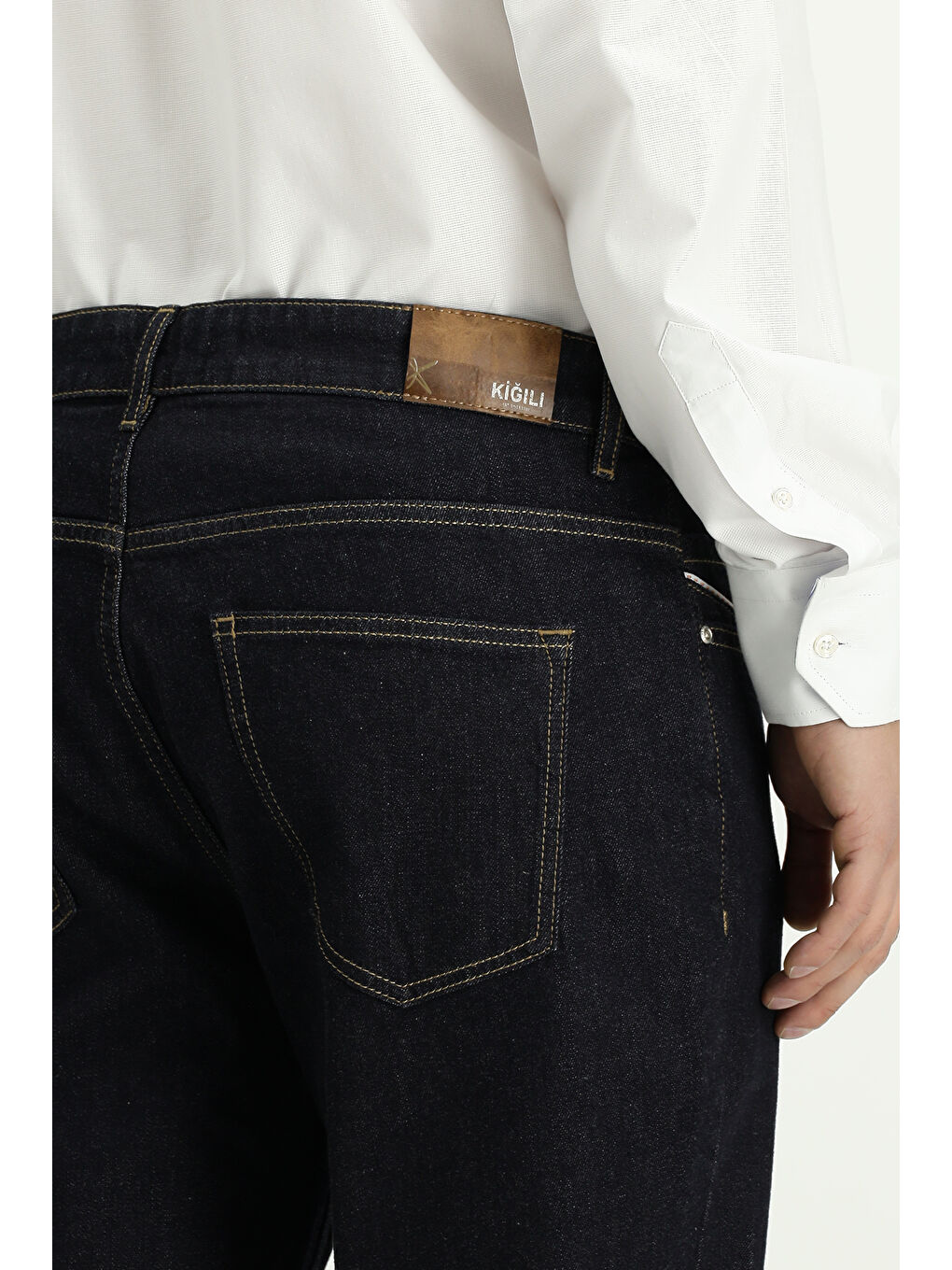 Lacivert Regular Fit Elastanlı Denim Pantolon-5