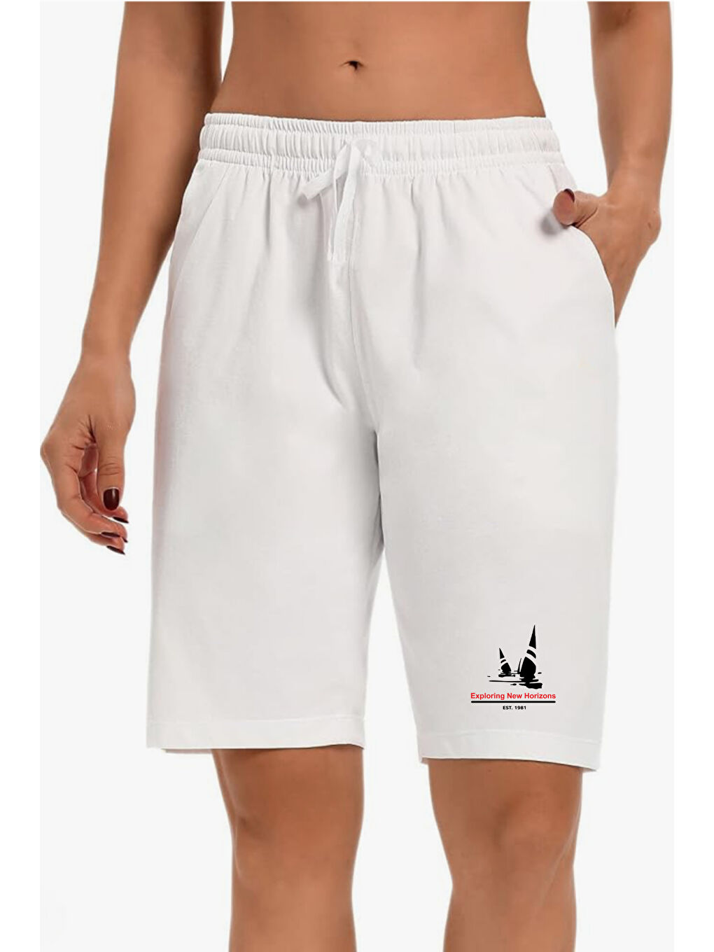 Ekru Kadın Yelken Baskılı Standart &Regular Kalıp Şort SPR25SRk083