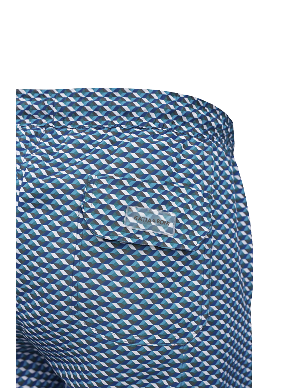 Erkek Seageo Desenli Deniz Şortu Lacivert-1