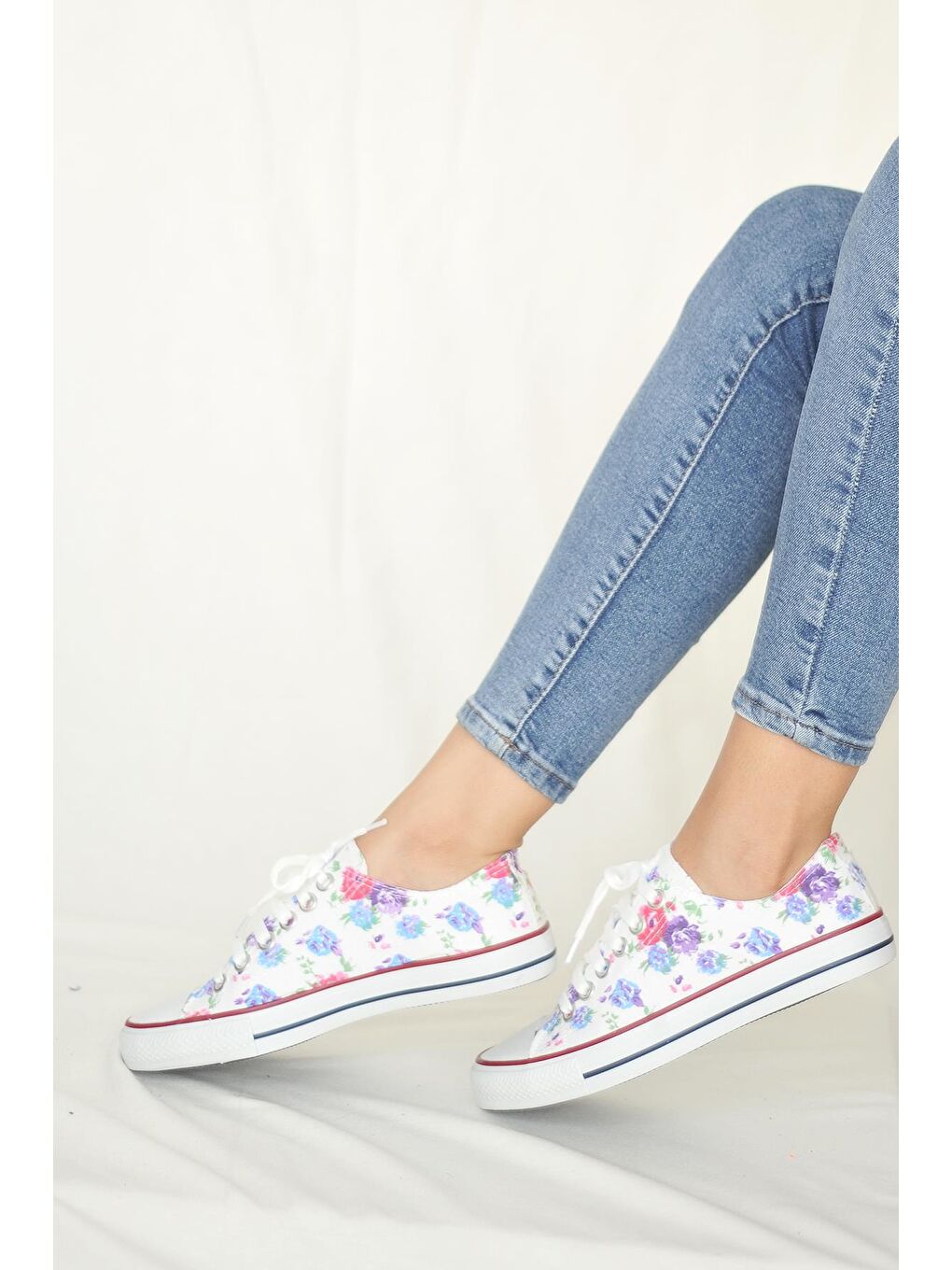 Karışık Rahat Taban Keten Kadın Sneaker 10-3232-22UCvers-2