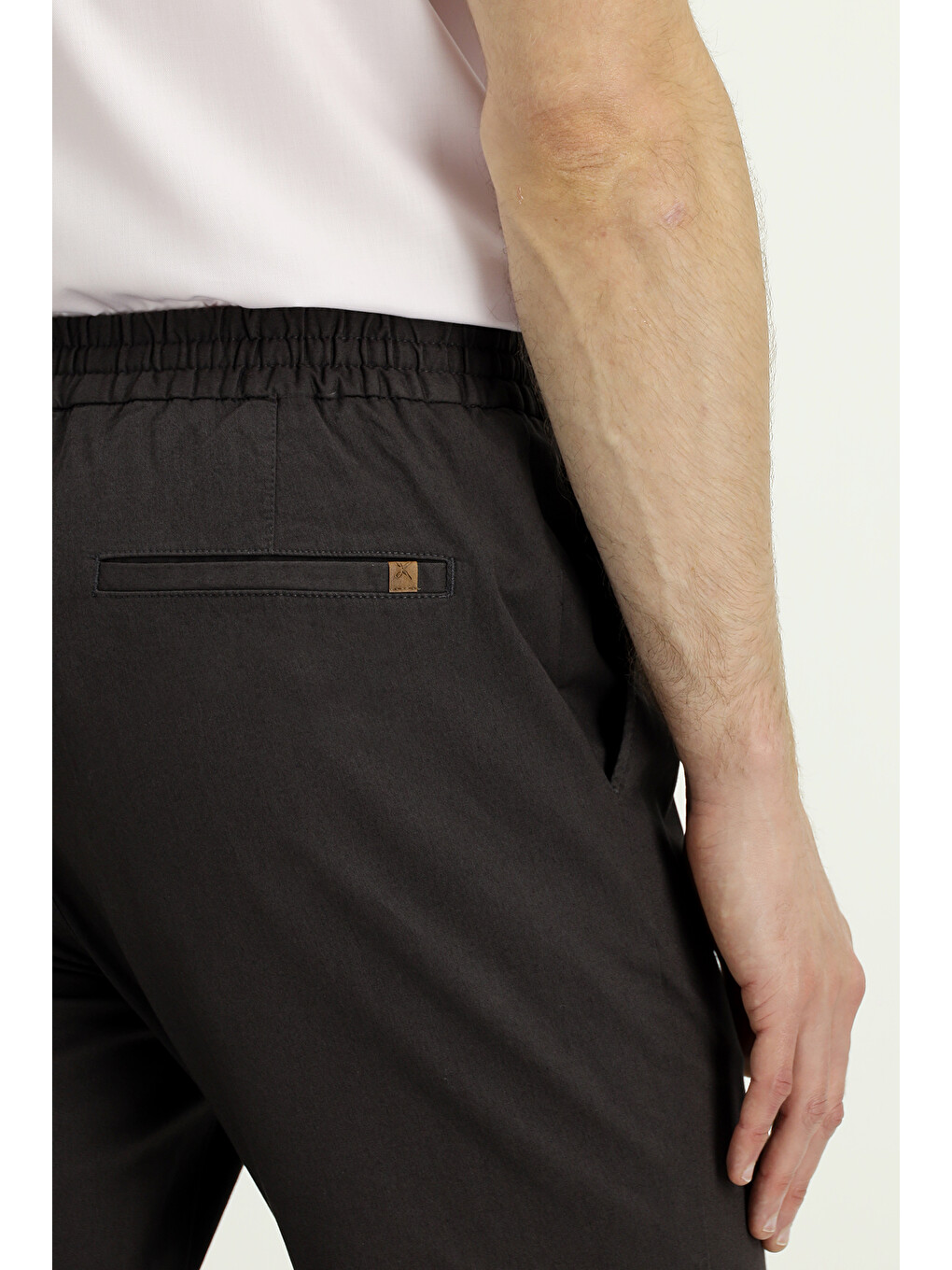 Kahverengi Slım Fit likralı/Ketenli  Spor Chino Pantolon-5