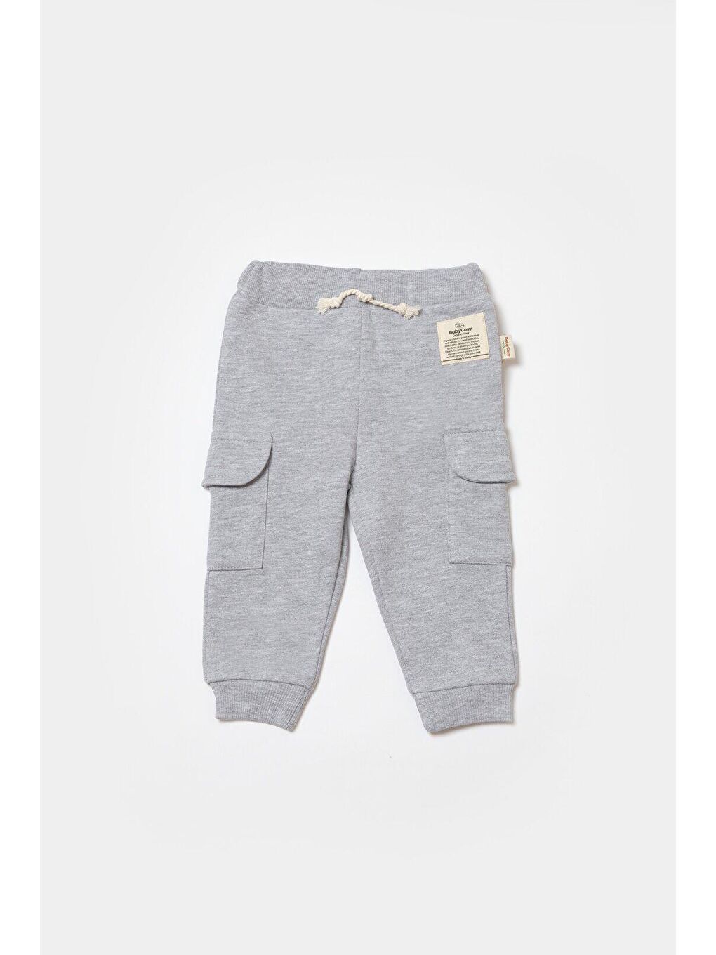 Gri Bebek Kargo Cepli Eşofman Altı Pantolon-1