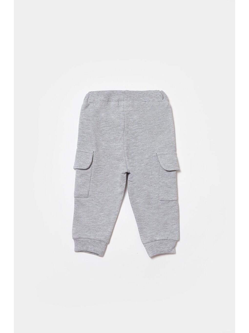 Gri Bebek Kargo Cepli Eşofman Altı Pantolon-2