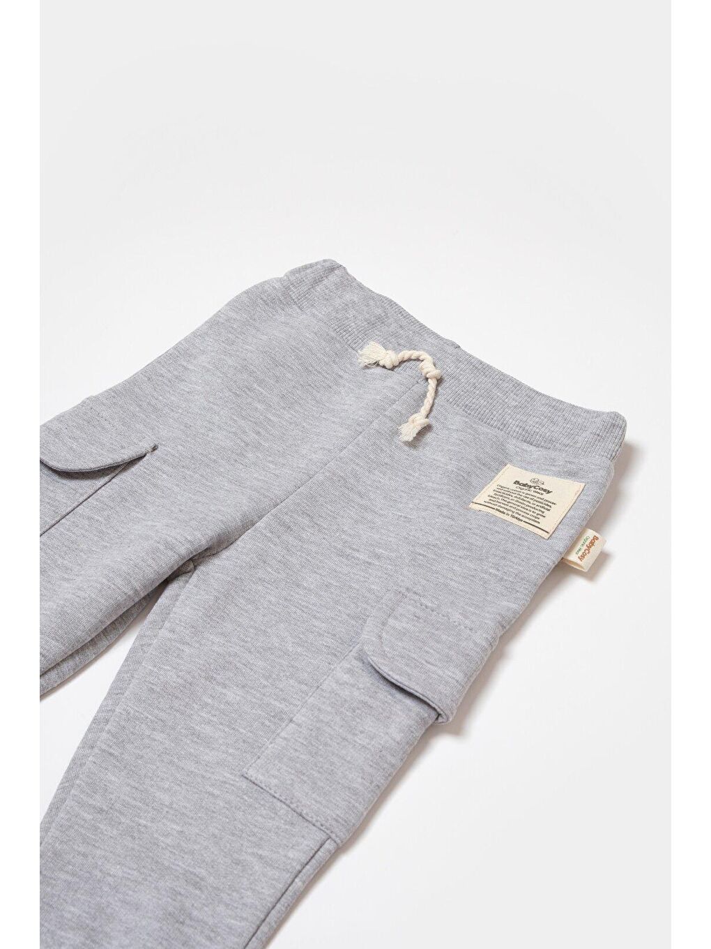 Gri Bebek Kargo Cepli Eşofman Altı Pantolon-3