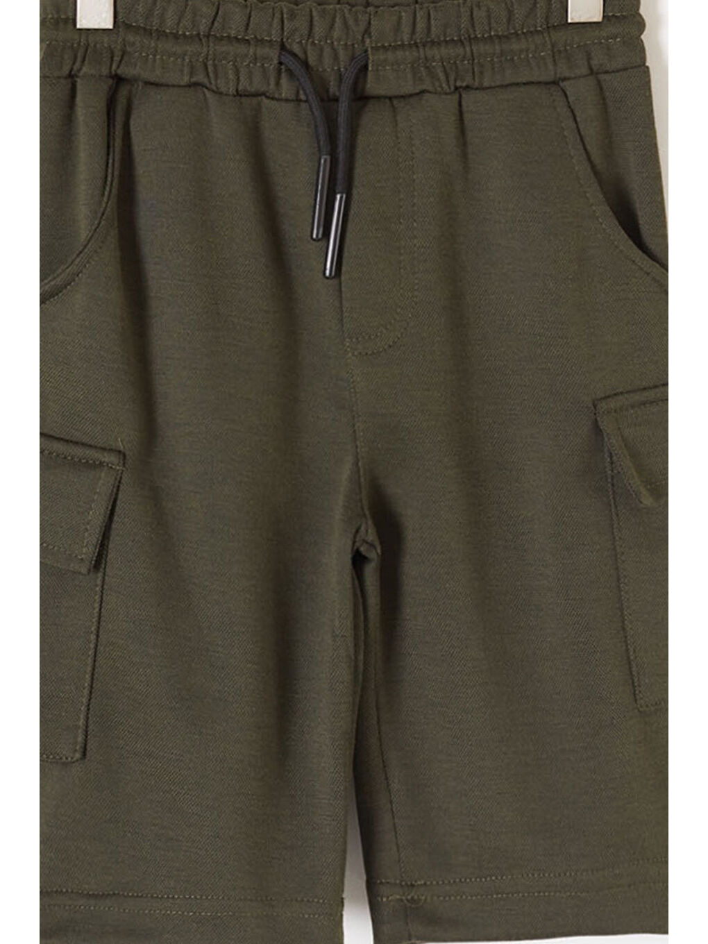 Haki Kargo Cepli Erkek Çocuk Beli Lastikli Şort 20878-3