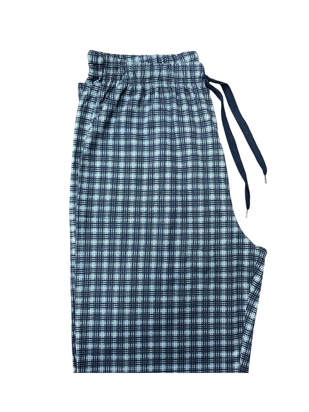 Lacivert Erkek Ekose %100 Pamuk Yüksek Kalite Rahat  Büyük Beden Pijama Altı-1