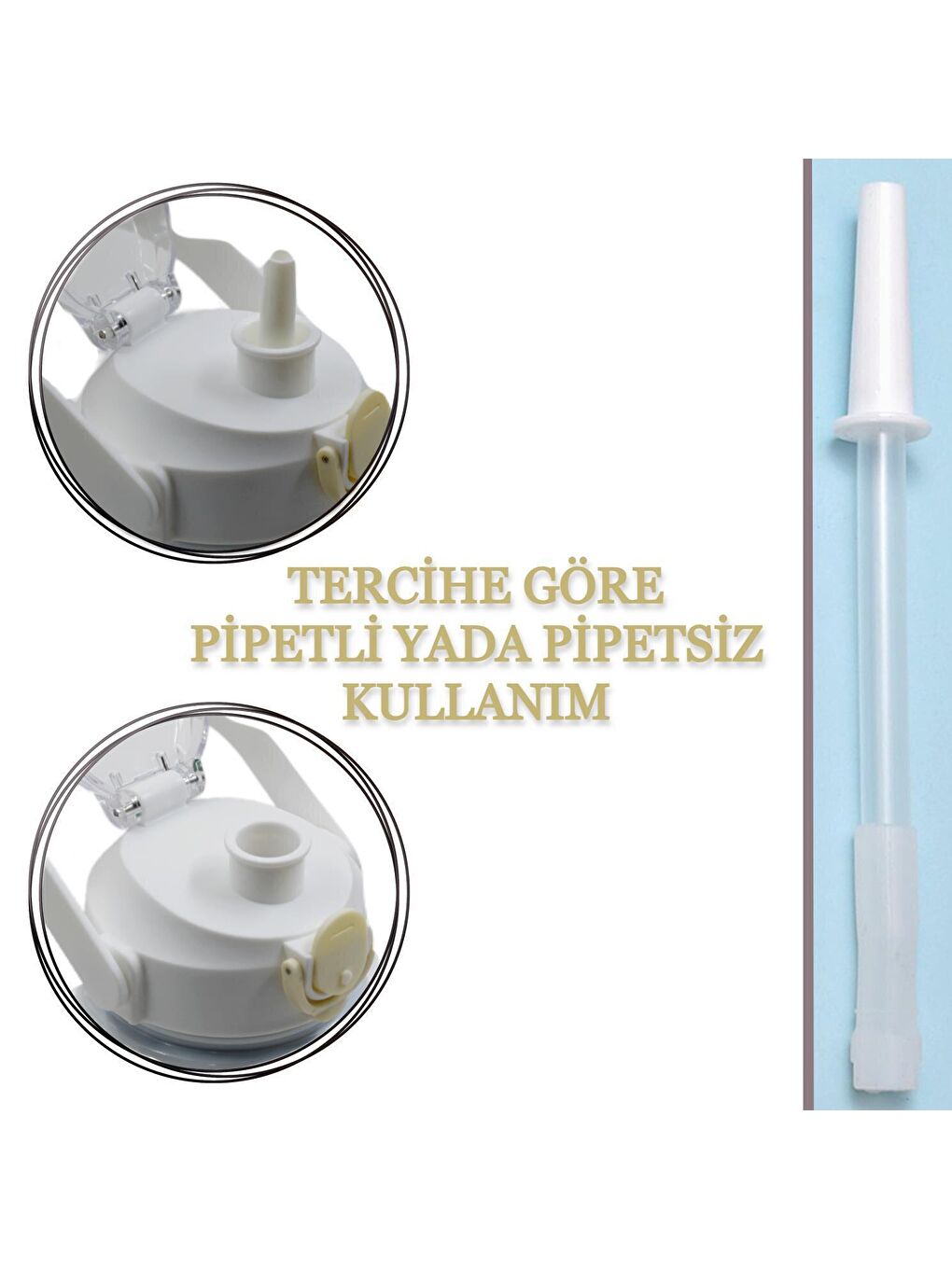 BottleBoss Pipetli Taşıma Askılı Sızdırmaz Paslanmaz Çelik Matara 850 Ml Sticker HEDİYELİ Beyaz - 4