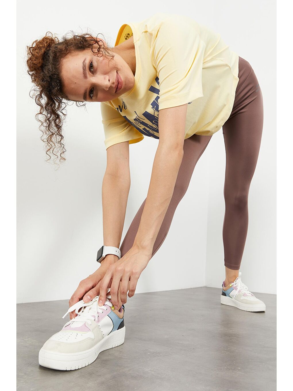 Pembe Gül Kurusu Yüksek Bel Streç Slim Fit Dar Paça Kadın Tayt - 94545-2