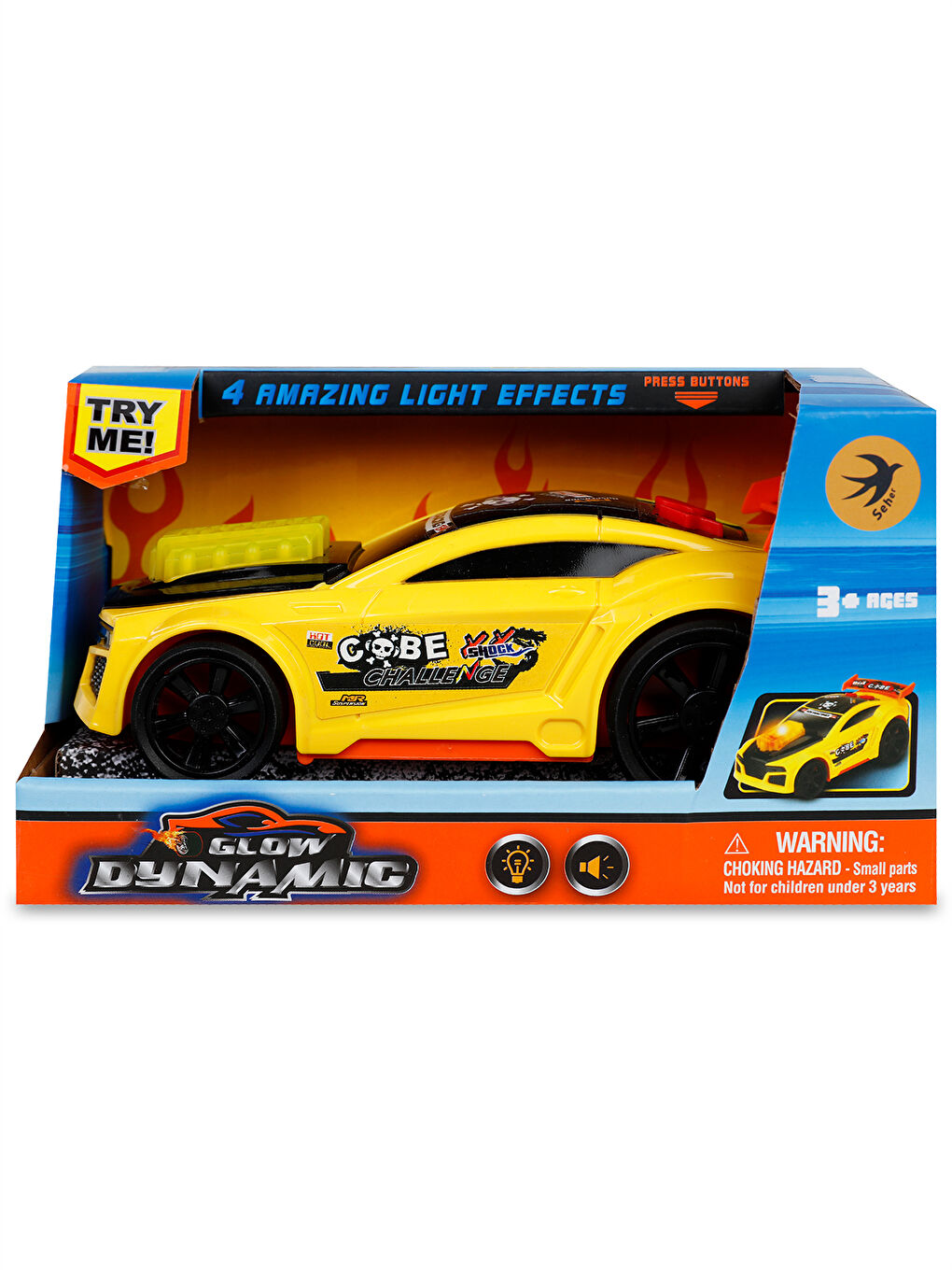 Seher Oyuncak Sesli ve Işıklı Yarış Arabası Sarı-1