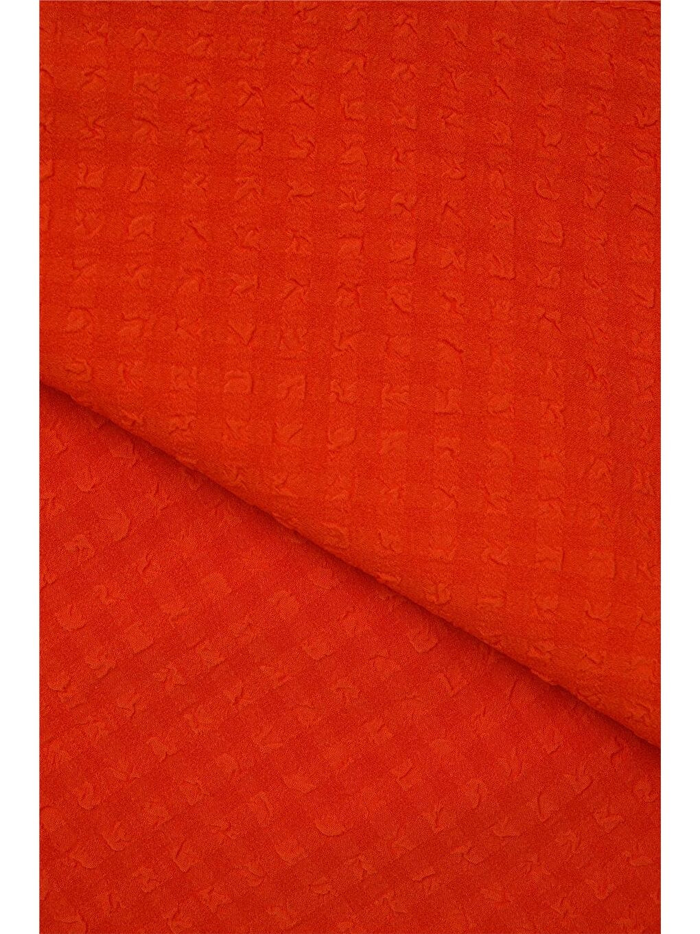 Kırmızı Trend Gofre Şal 23038-1