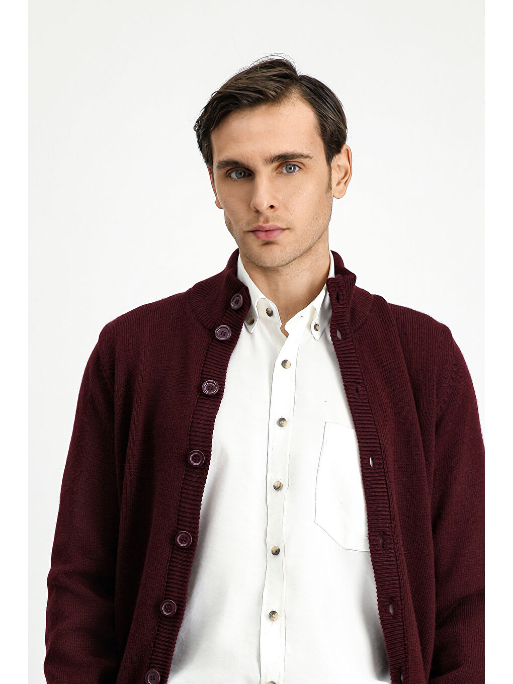 Bordo Triko Hırka-3