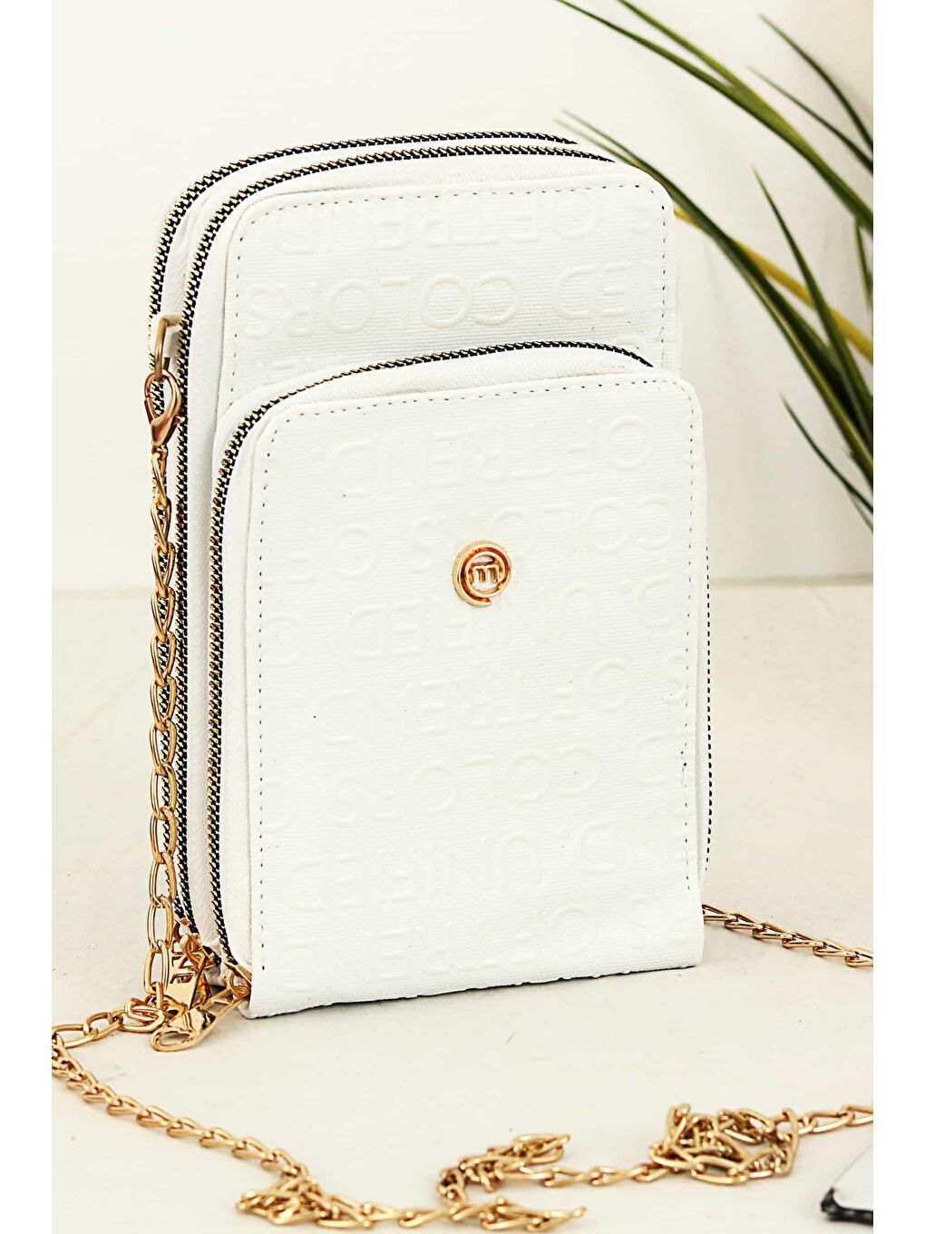 Beyaz Villa Of Colours Telefonluk Cüzdan Kadın Omuz Çantası BP-4759O