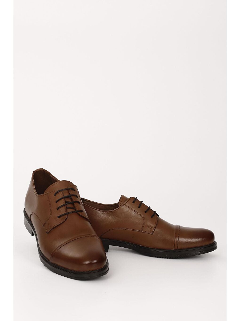 Kahverengi TABA-KAHVERENGİ  Hakiki Deri Yuvarlak Burun Bağcıklı Günlük Erkek Ayakkabı 01455